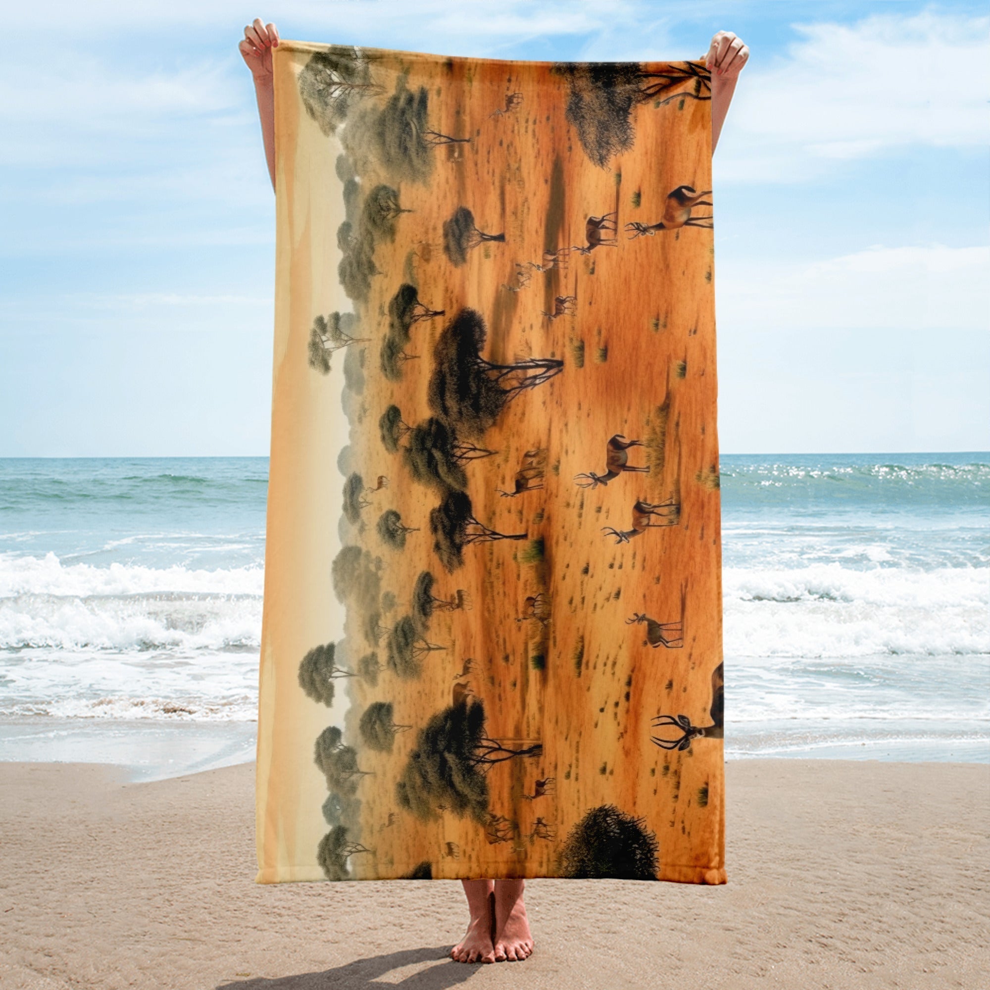 The Masai Mara National Reserve Kenya Beach Towel by Visual Verse - Image 2