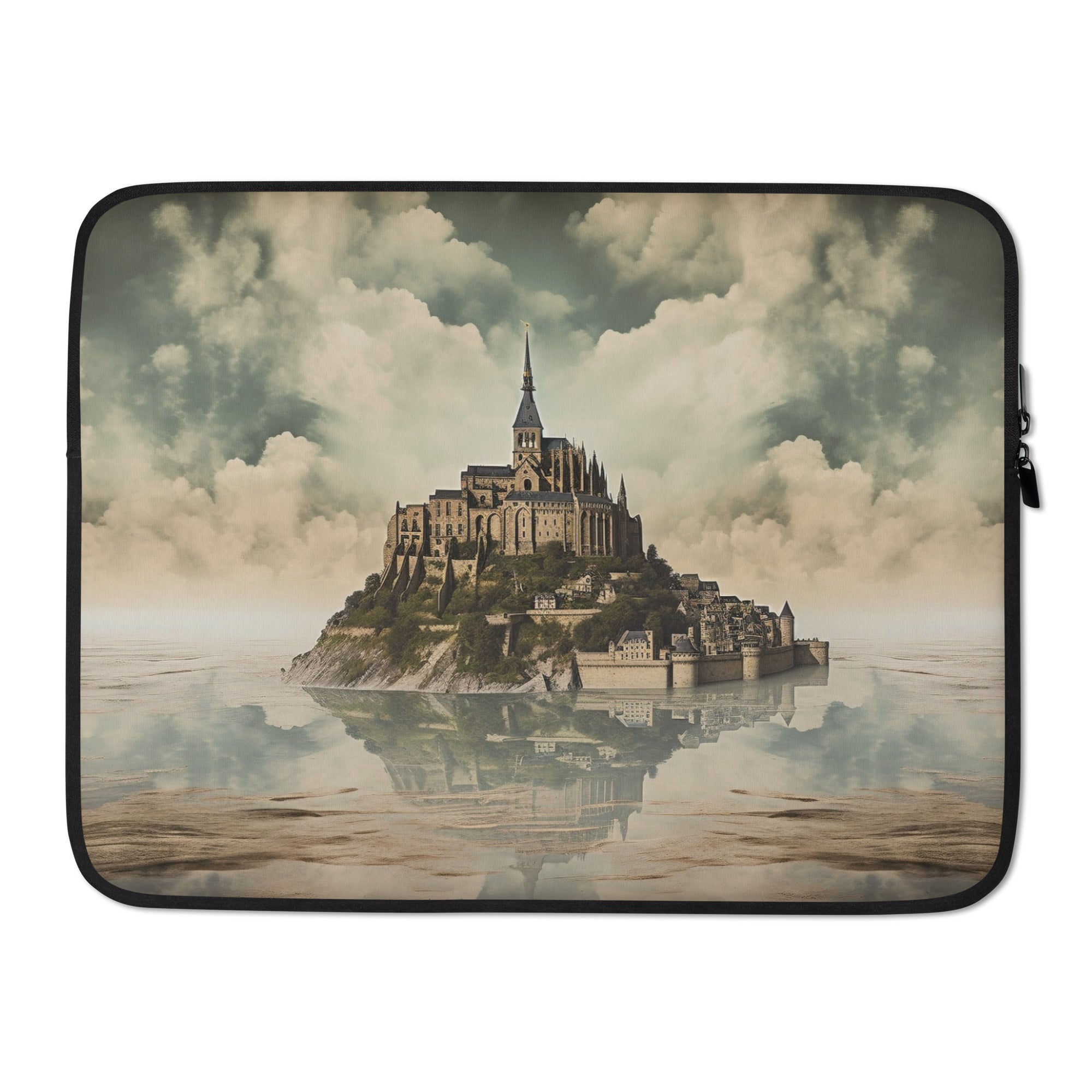 The Mont Saint-Michel France Laptop Sleeve by Visual Verse - Image 1