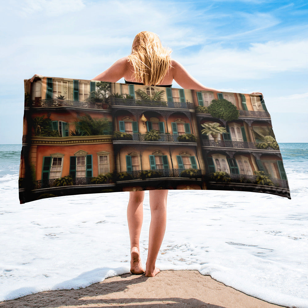 The New Orleans French Quarter USA Beach Towel by Visual Verse - Image 1