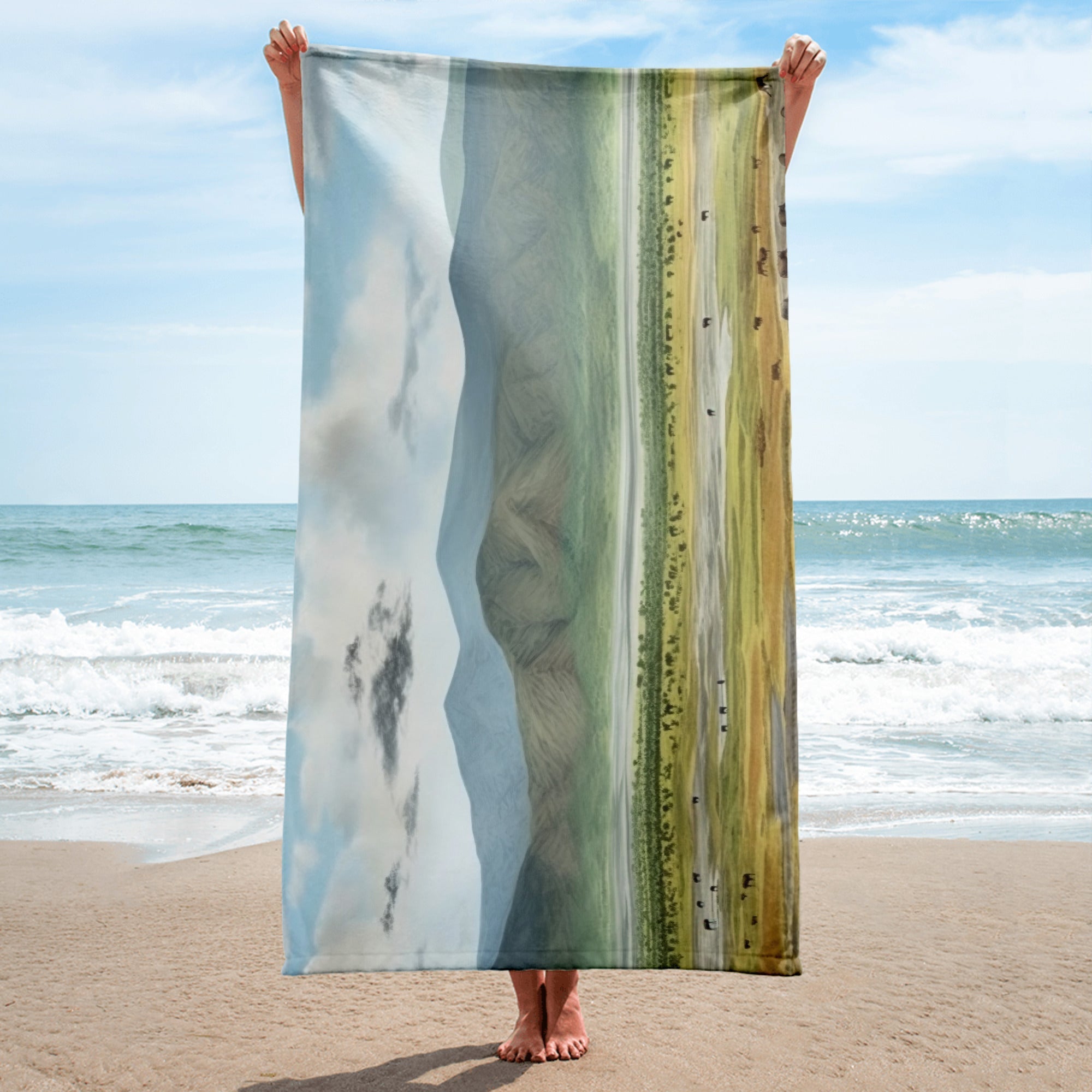 The Ngorongoro Crater Tanzania Beach Towel by Visual Verse - Image 2