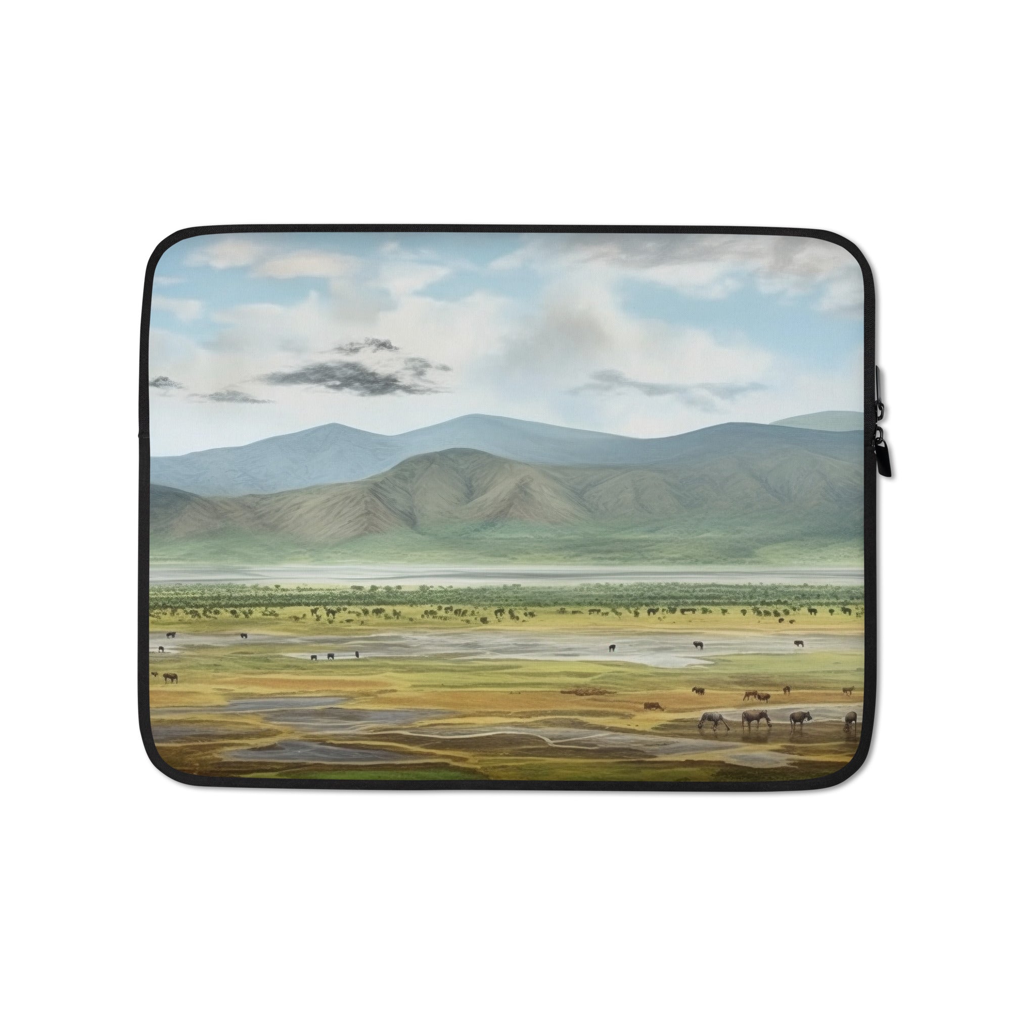 The Ngorongoro Crater Tanzania Laptop Sleeve FIXME by Visual Verse - Image 2