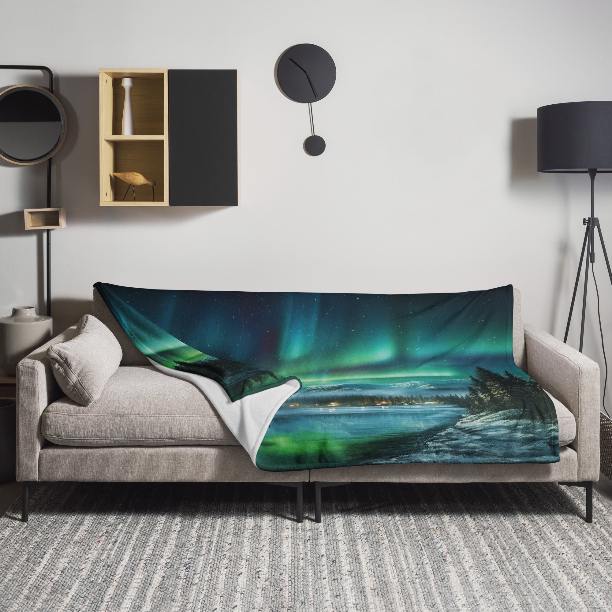 The Northern Lights Norway Blanket by Visual Verse - Image 1