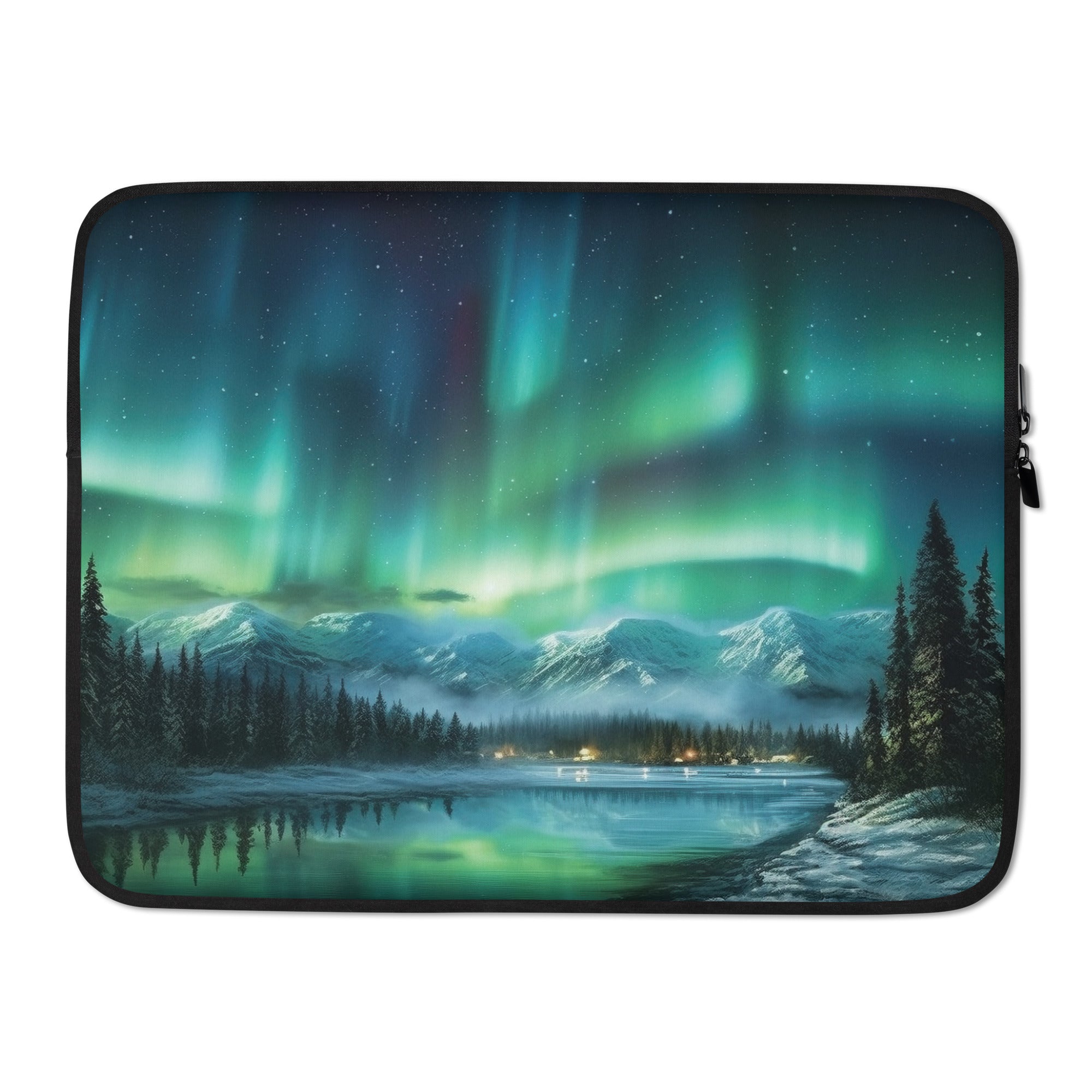 The Northern Lights Norway Laptop Sleeve by Visual Verse - Image 1