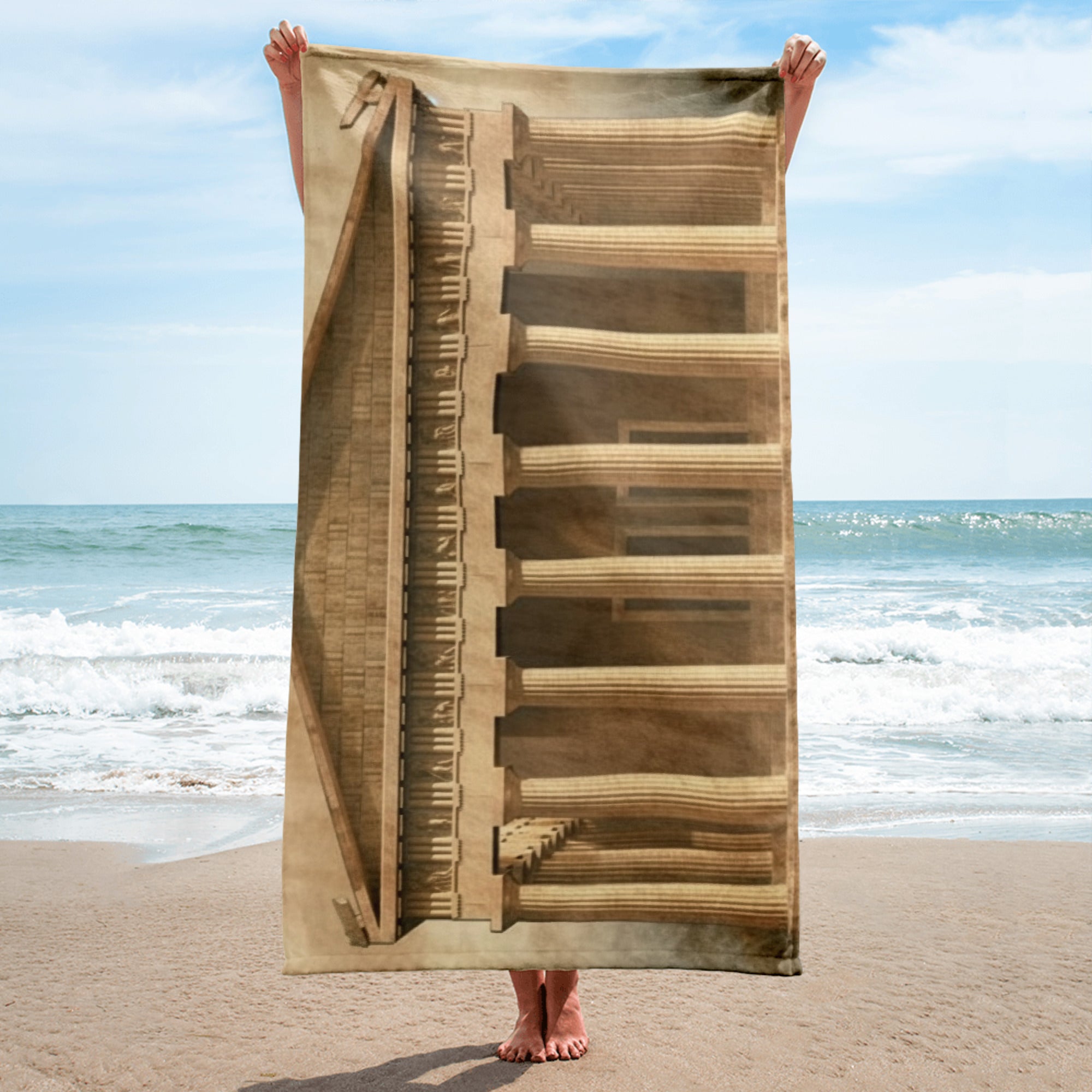 The Parthenon Greece Beach Towel by Visual Verse - Image 2