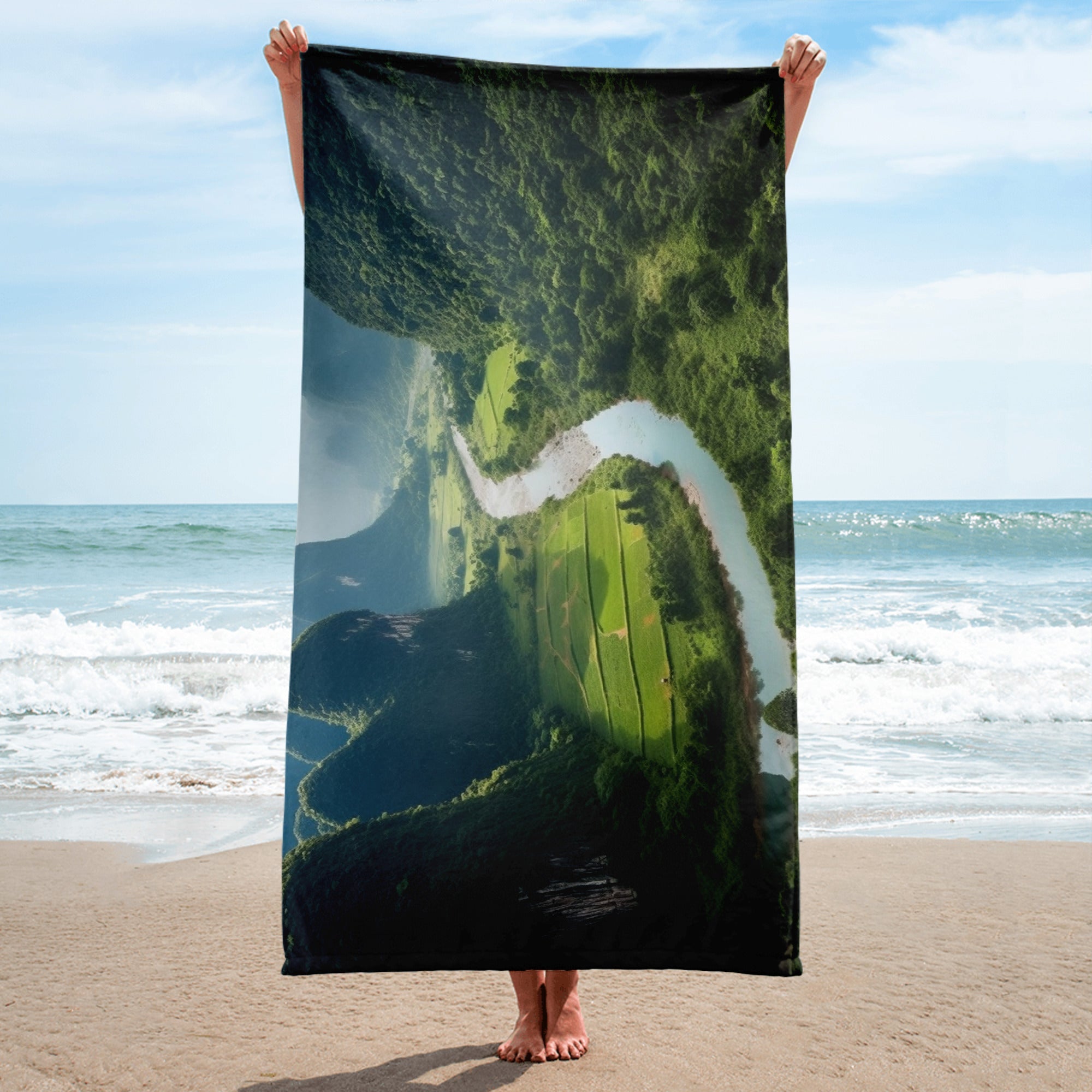 The Phong Nha-Ke Bang National Park Vietnam Beach Towel by Visual Verse - Image 2