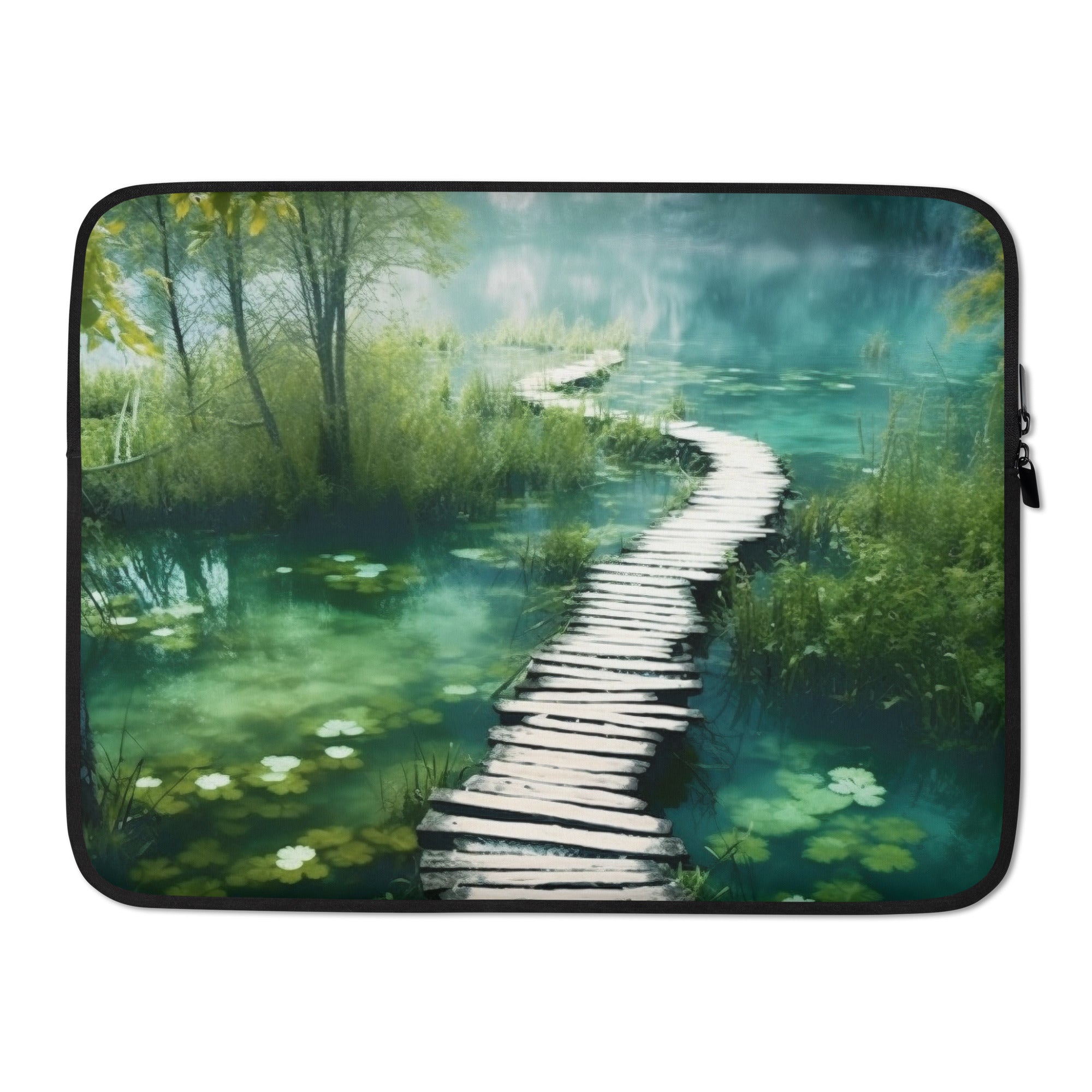 The Plitvice Lakes National Park Croatia Laptop Sleeve by Visual Verse - Image 1