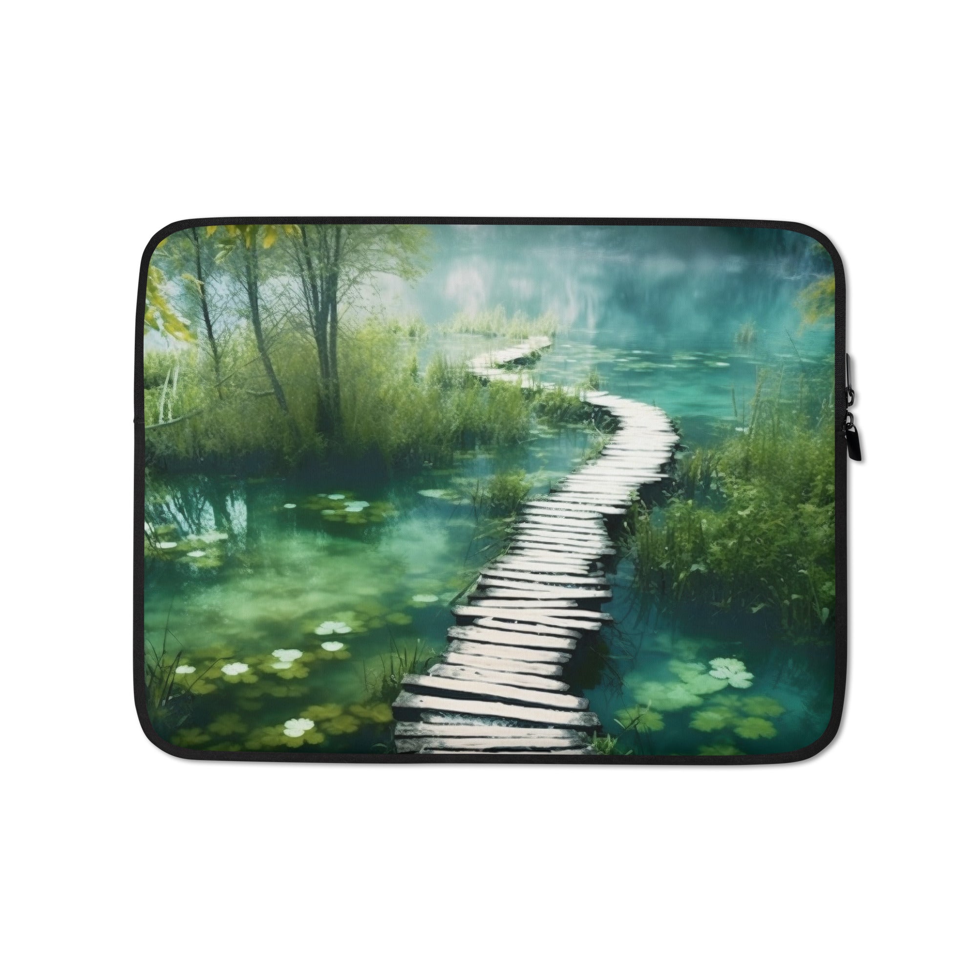 The Plitvice Lakes National Park Croatia Laptop Sleeve by Visual Verse - Image 2