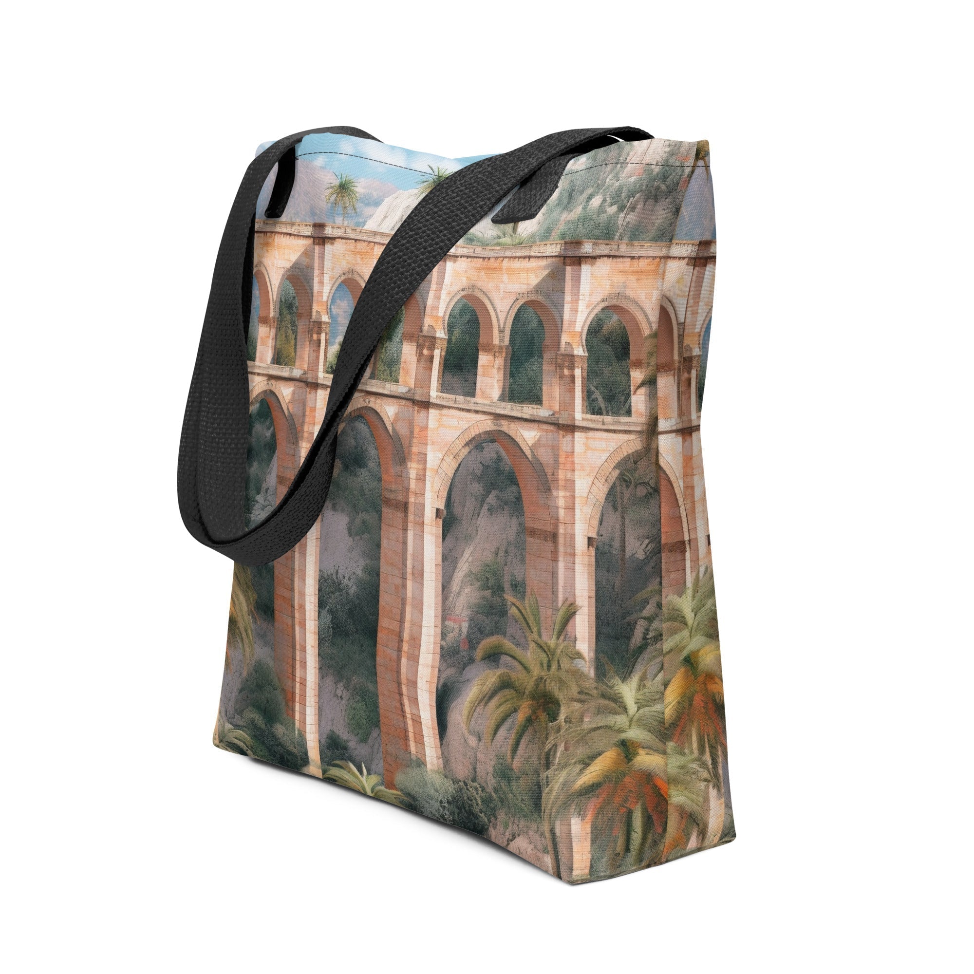 The Puente Nuevo Spain Tote Bag by Visual Verse - Image 1