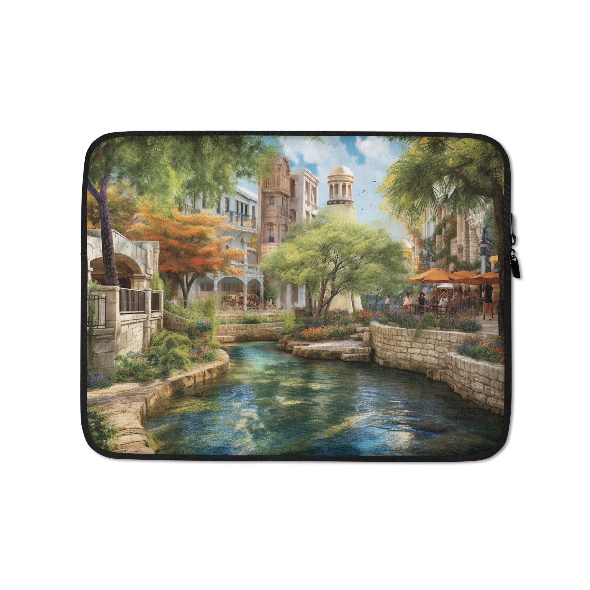 The San Antonio River Walk USA Laptop Sleeve by Visual Verse - Image 2