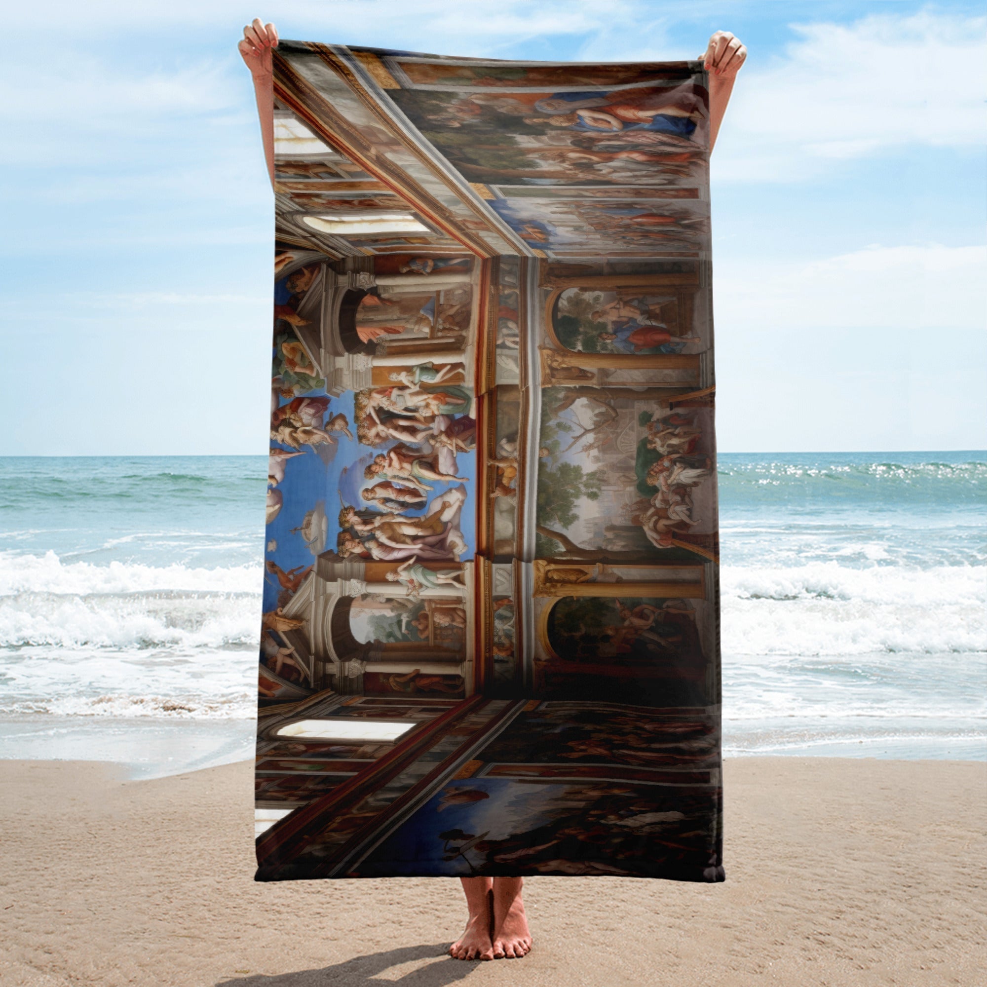 The Sistine Chapel Italy Beach Towel by Visual Verse - Image 2