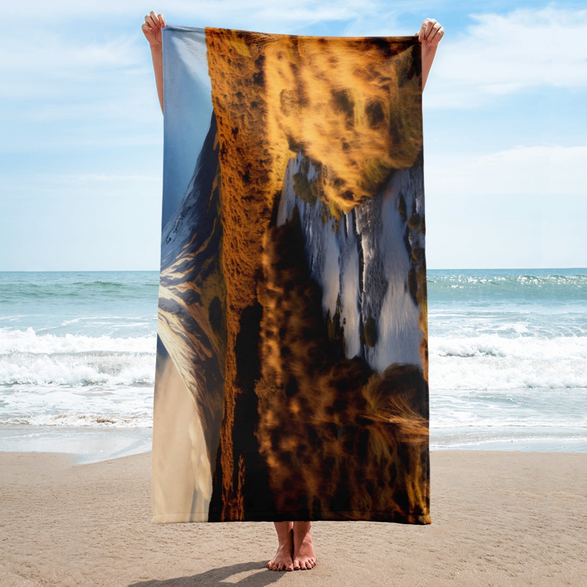 The Tongariro National Park New Zealand Beach Towel by Visual Verse - Image 2