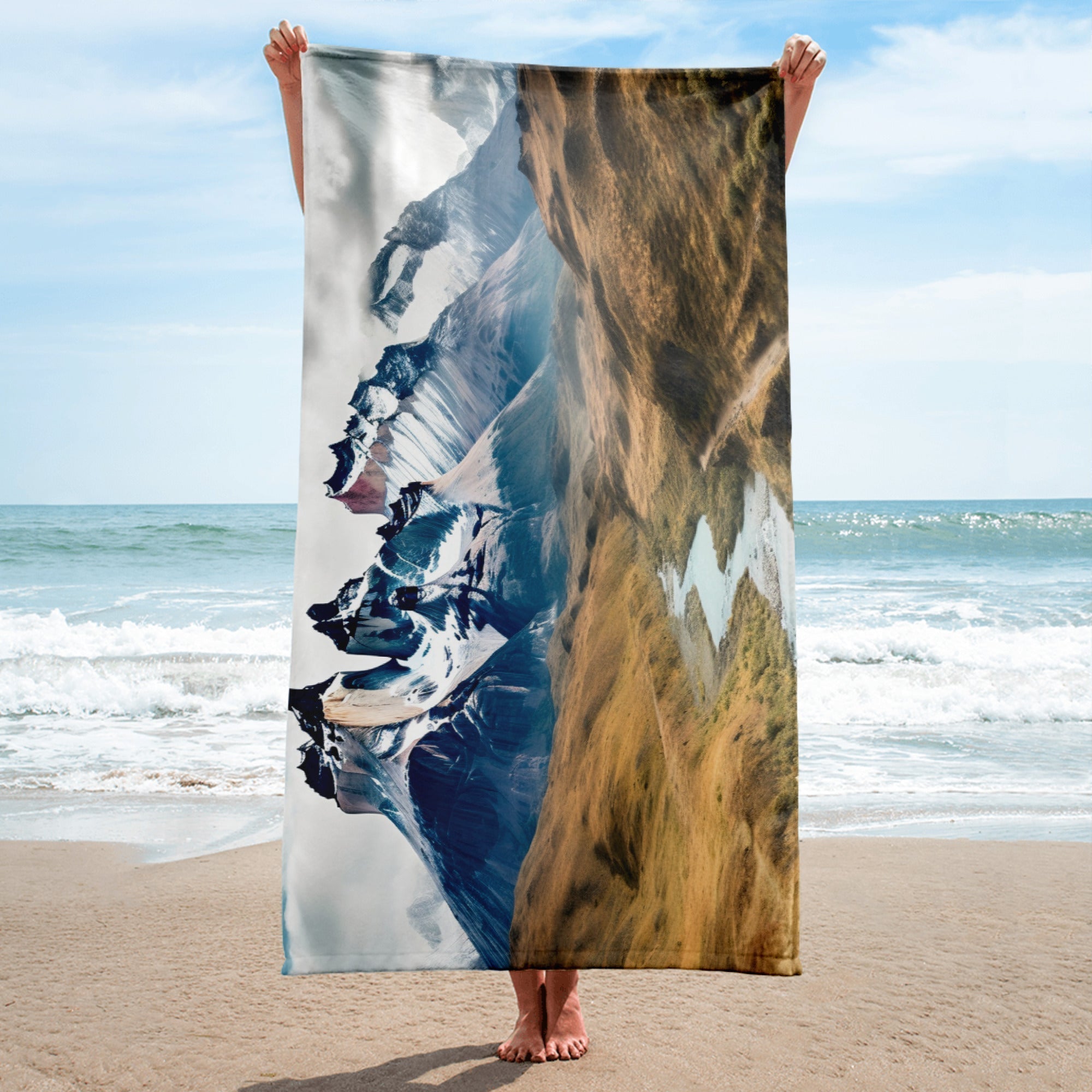 The Torres Del Paine National Park Chile Beach Towel by Visual Verse - Image 2