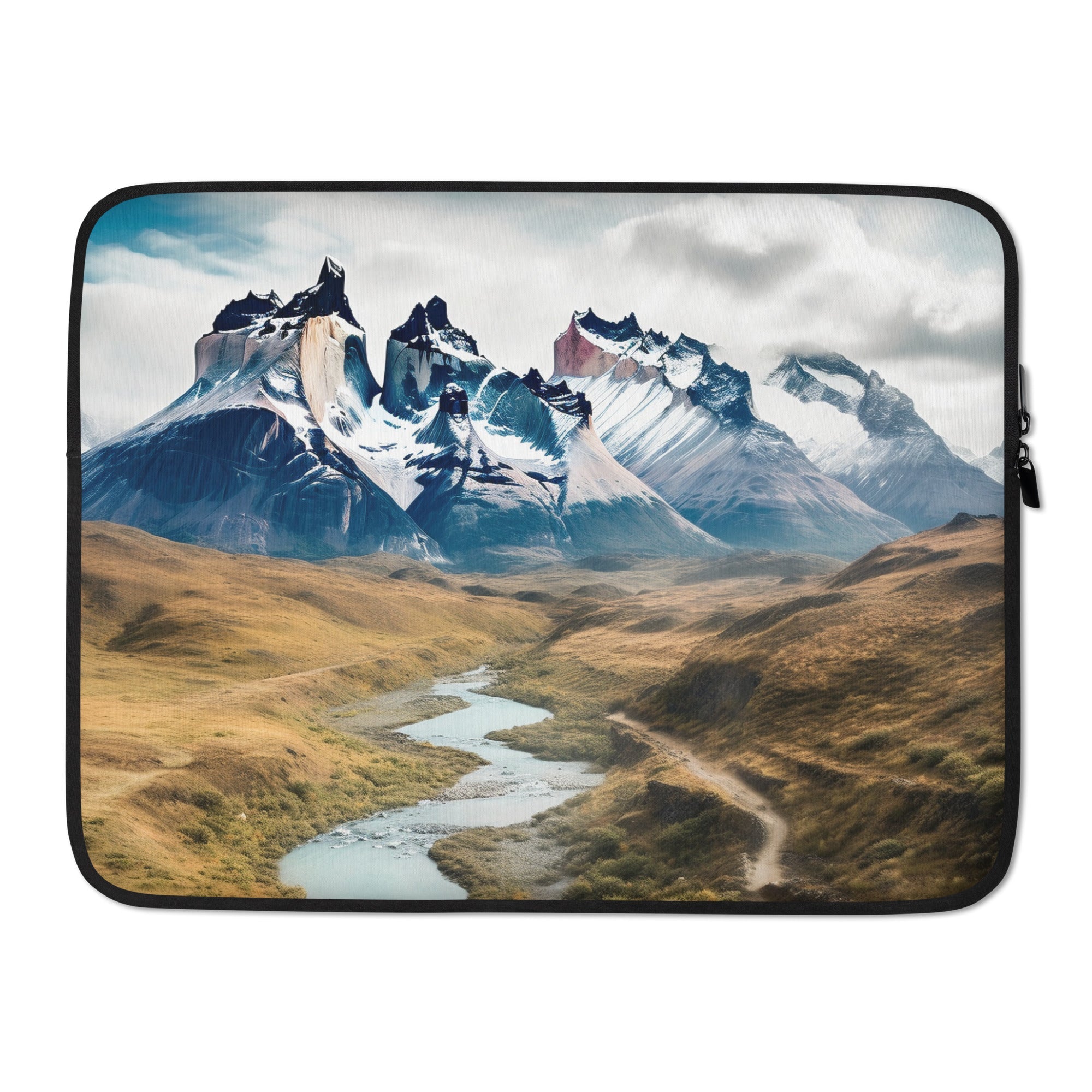 The Torres Del Paine National Park Chile Laptop Sleeve by Visual Verse - Image 1