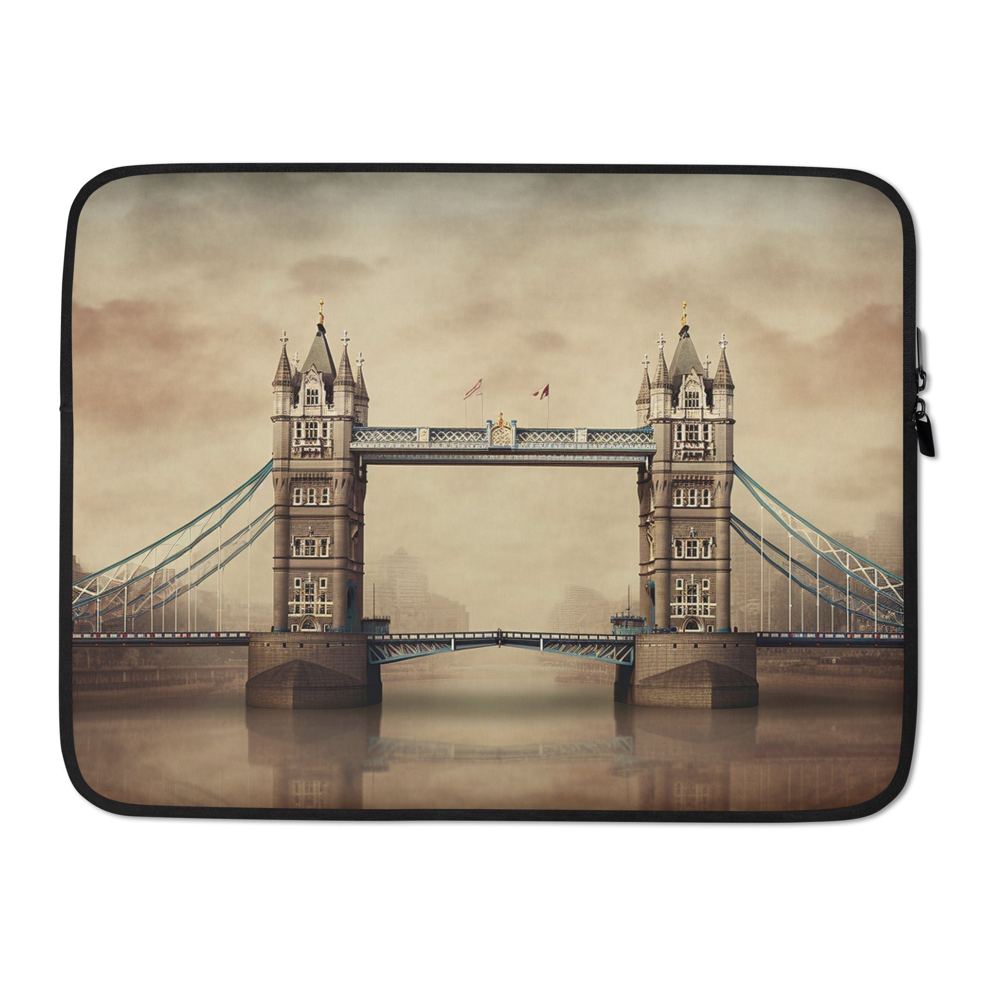 The Tower Bridge England Laptop Sleeve by Visual Verse - Image 1