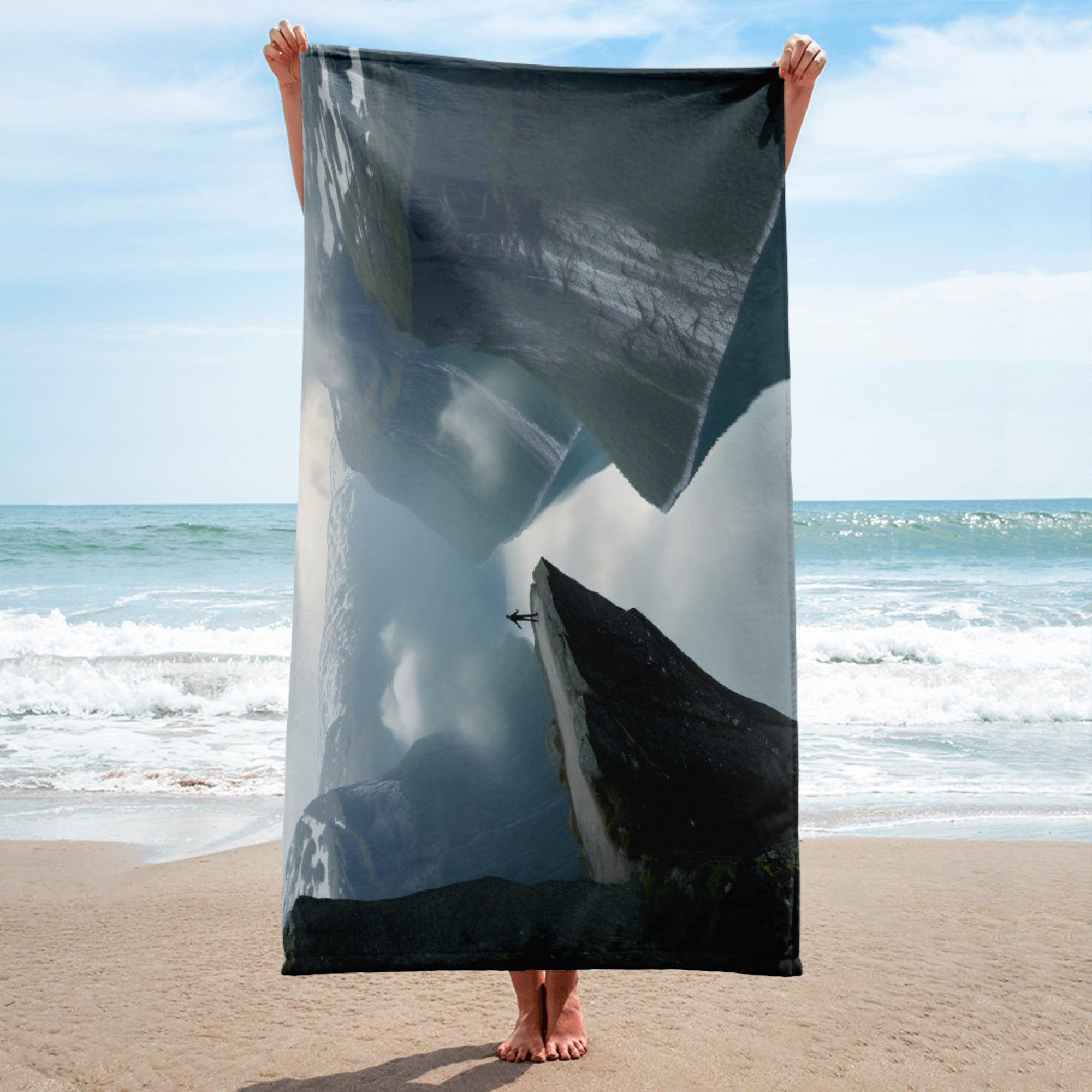 The Trolltunga Norway Beach Towel by Visual Verse - Image 2