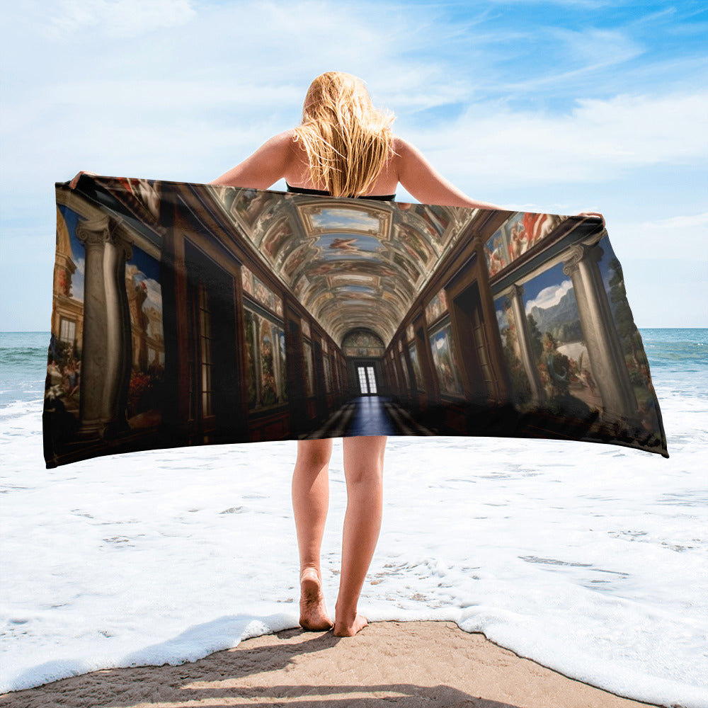 The Uffizi Gallery Italy Beach Towel by Visual Verse - Image 1