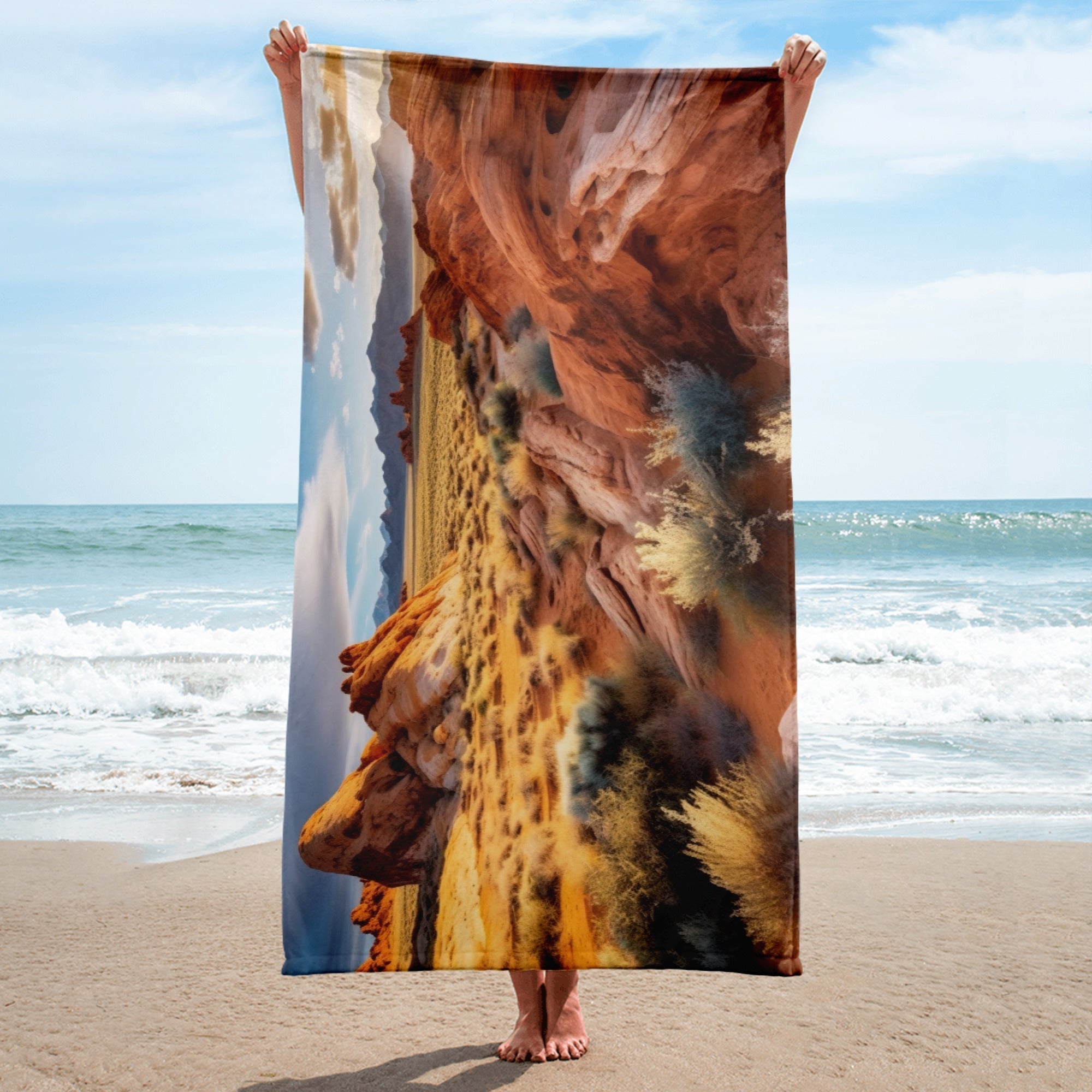 The Valley of Fire State Park USA Beach Towel by Visual Verse - Image 2