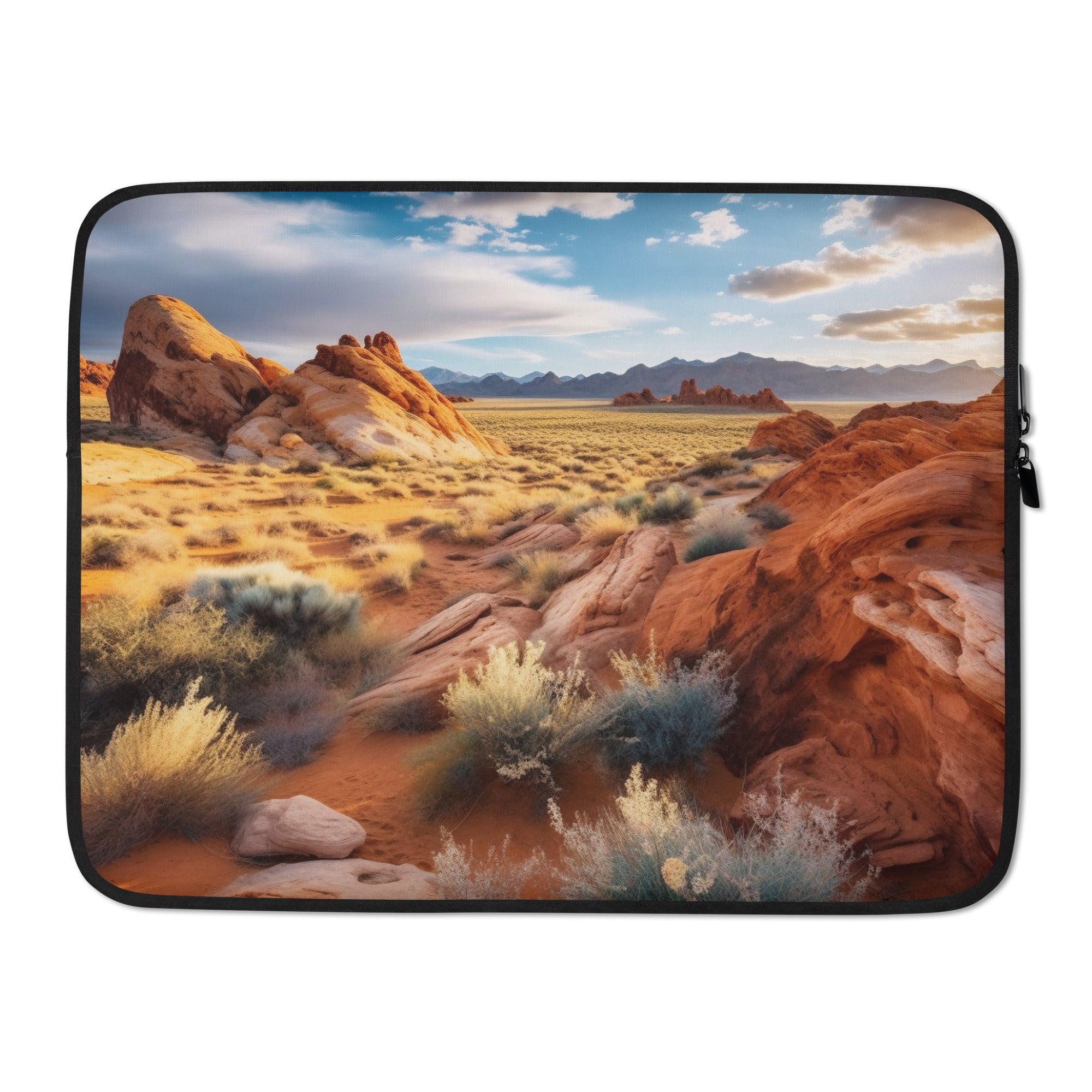 The Valley of Fire State Park USA Laptop Sleeve by Visual Verse - Image 1