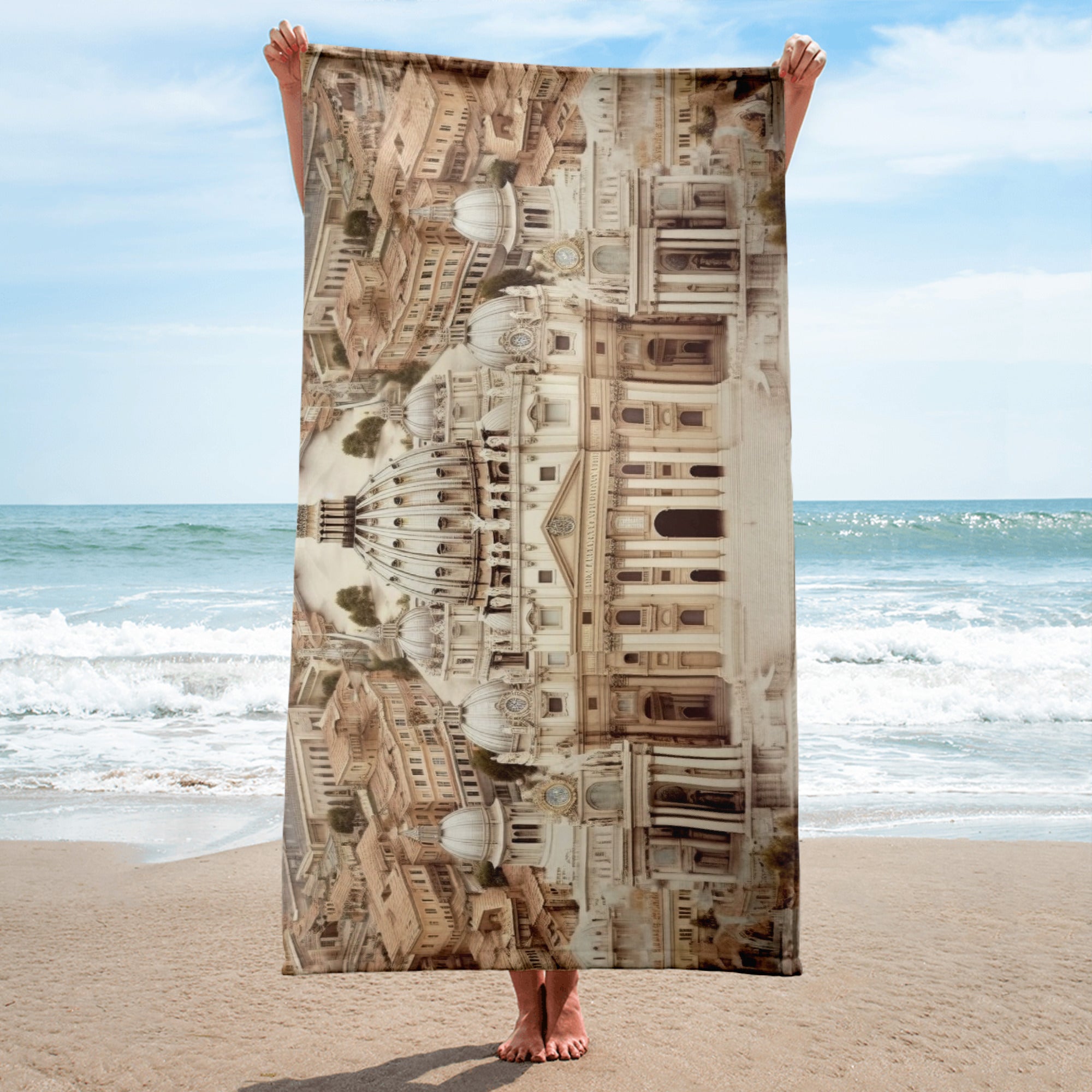 The Vatican City Italy Beach Towel by Visual Verse - Image 2