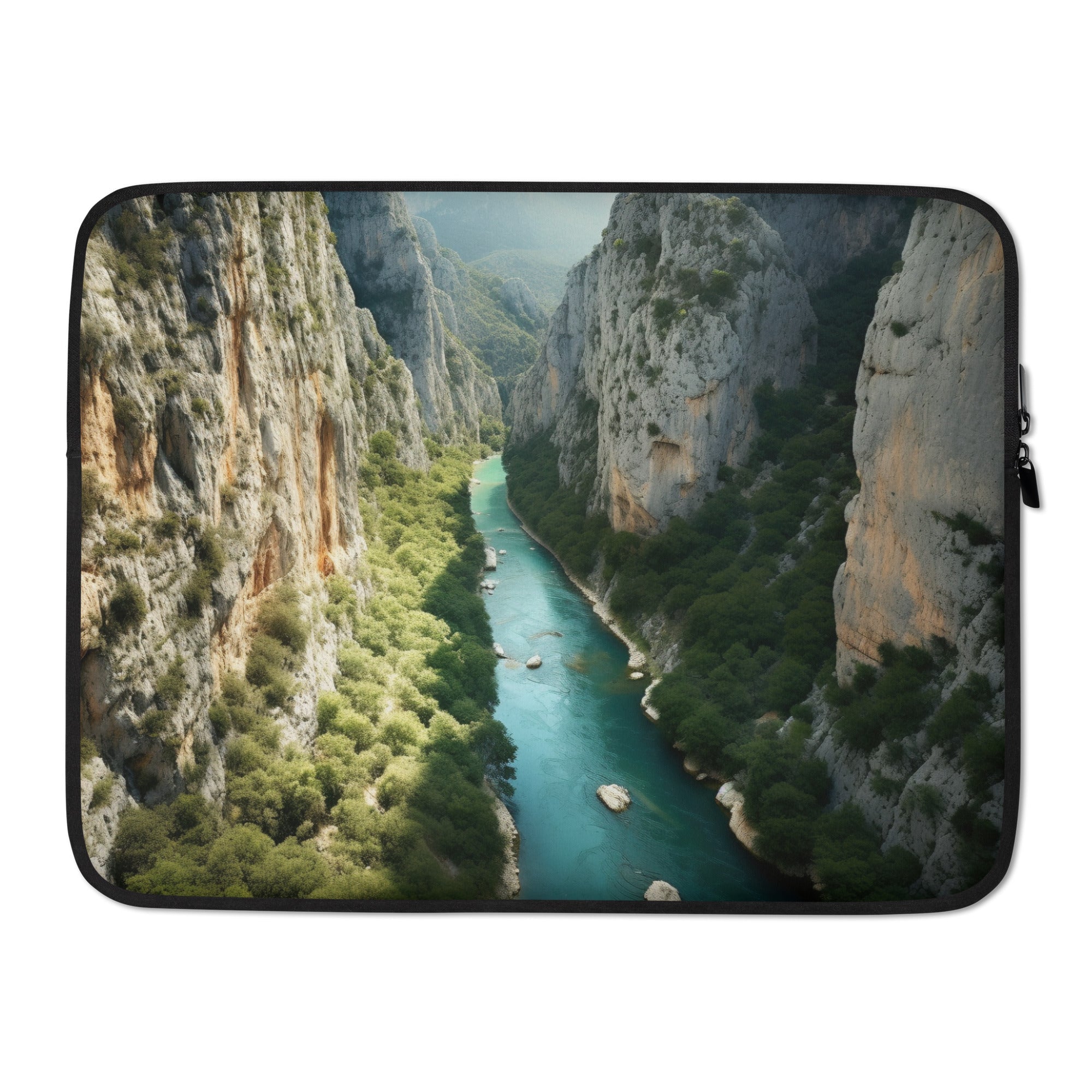 The Verdon Gorge France Laptop Sleeve by Visual Verse - Image 1