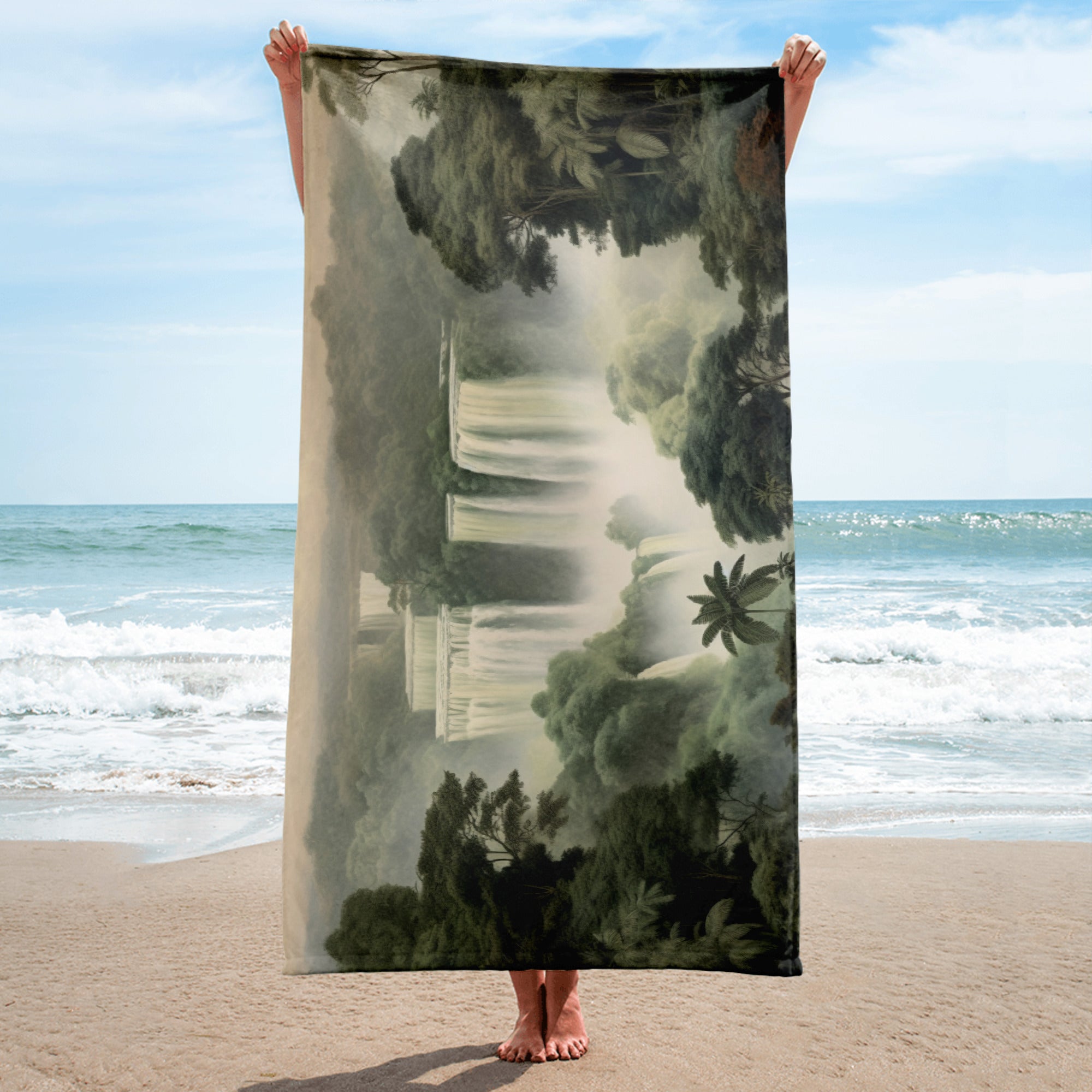 The Victoria Falls Zambia-Zimbabwe Beach Towel by Visual Verse - Image 2