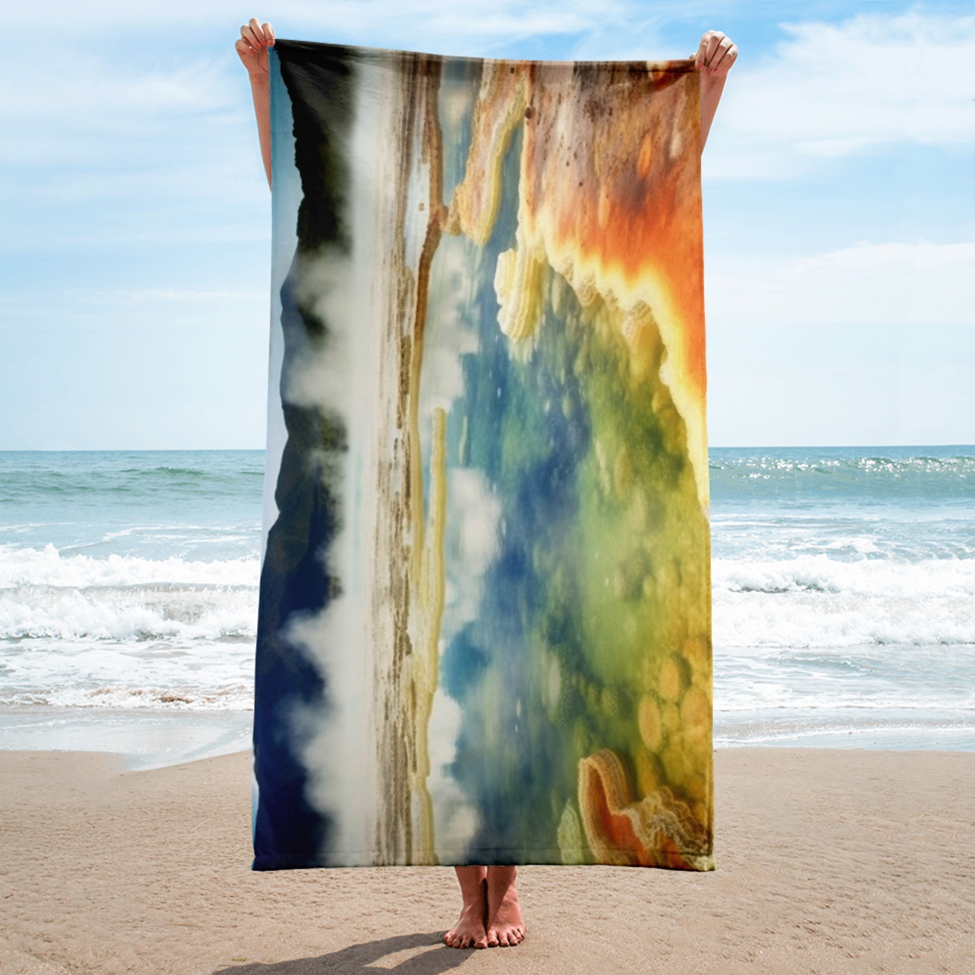 The Wai-O-Tapu Thermal Wonderland New Zealand Beach Towel by Visual Verse - Image 2