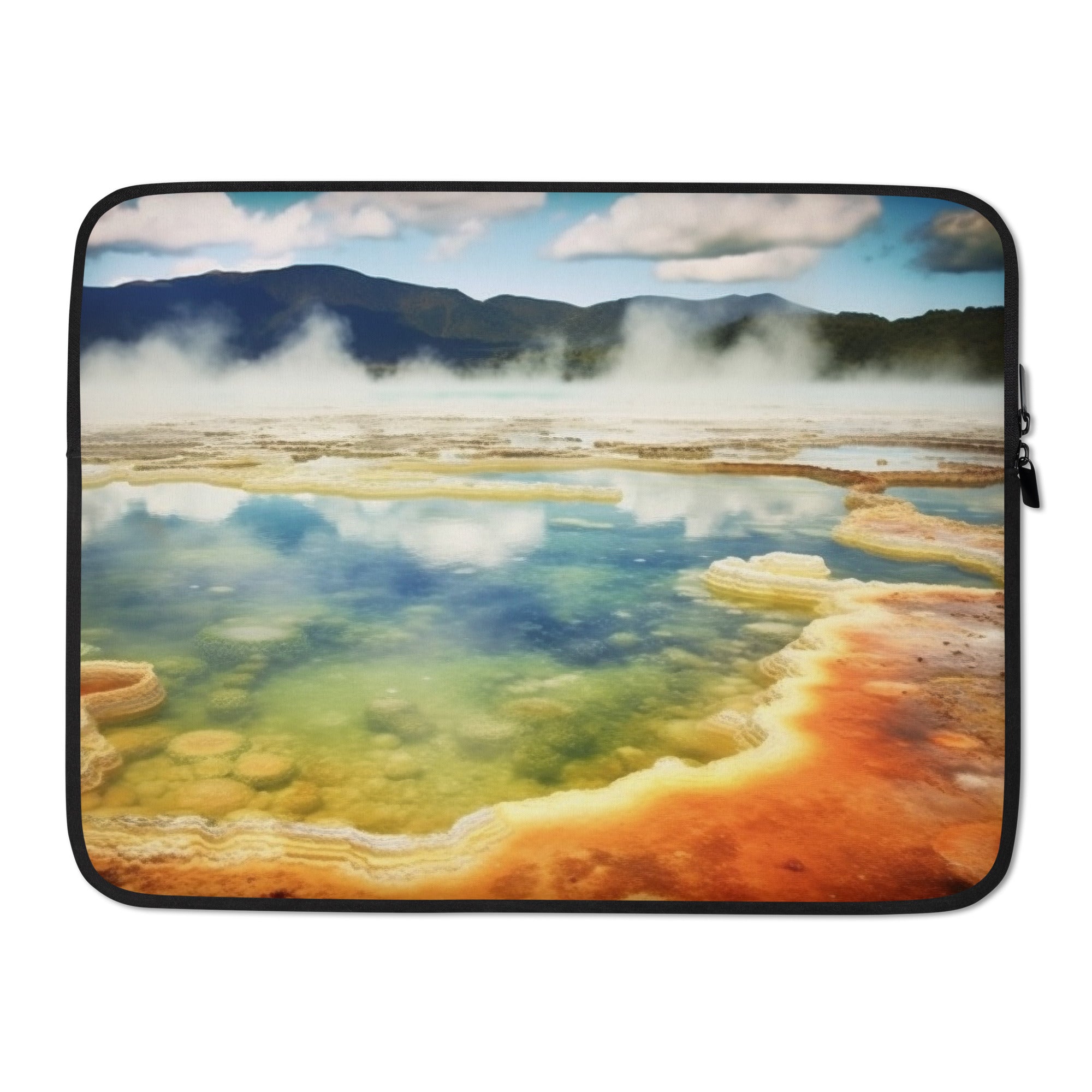 The Wai-O-Tapu Thermal Wonderland New Zealand Laptop Sleeve by Visual Verse - Image 1