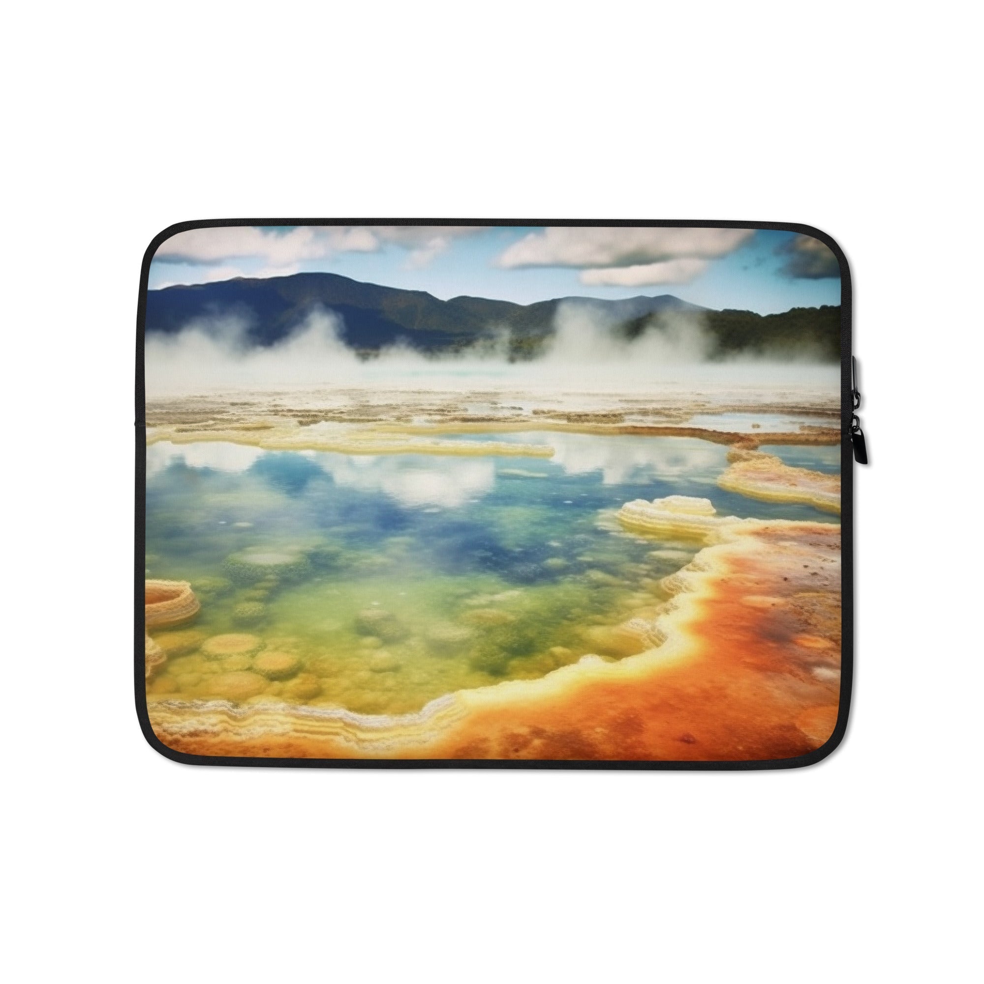 The Wai-O-Tapu Thermal Wonderland New Zealand Laptop Sleeve by Visual Verse - Image 2