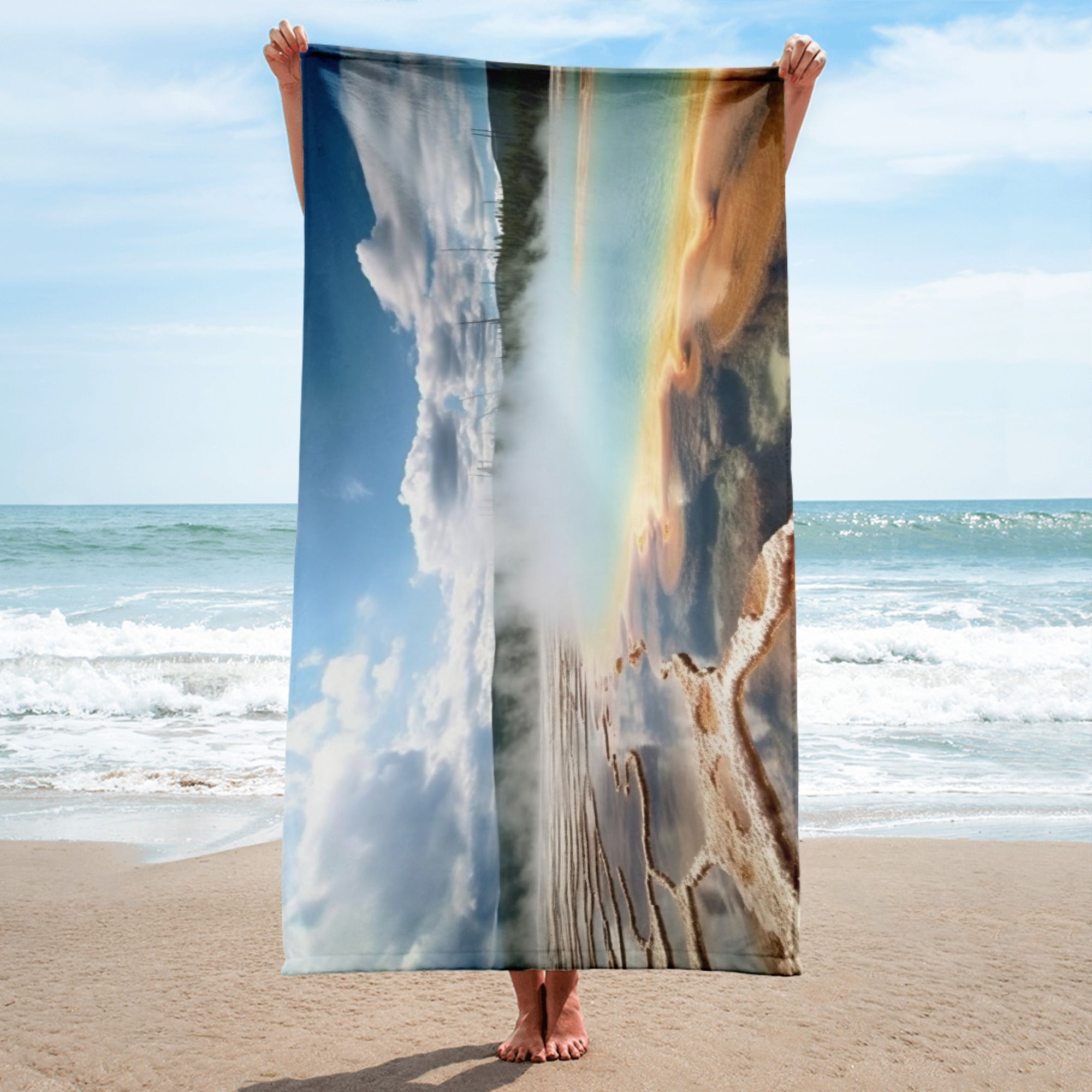 The Yellowstone National Park USA Beach Towel by Visual Verse - Image 2