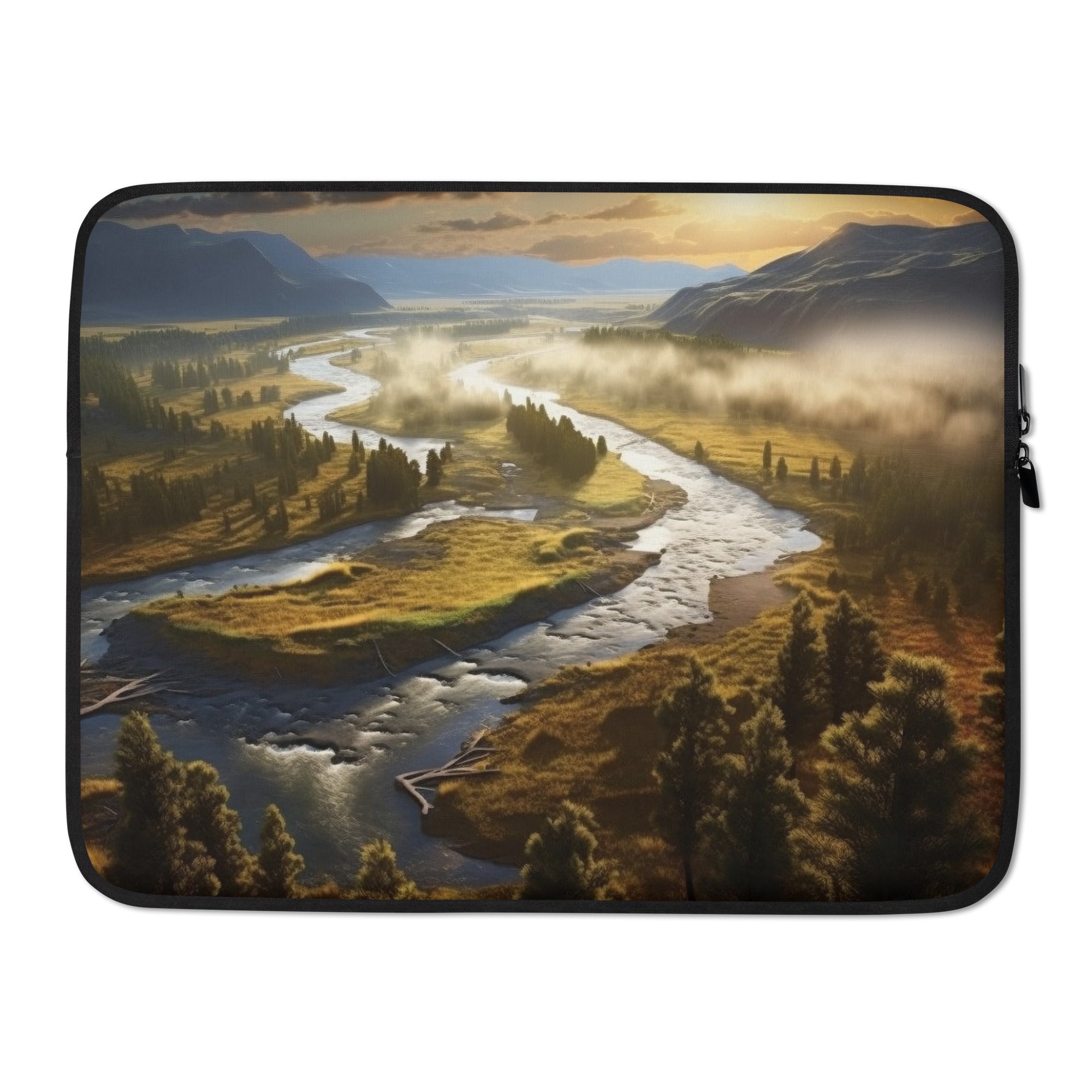 The Yellowstone River USA Laptop Sleeve by Visual Verse - Image 1