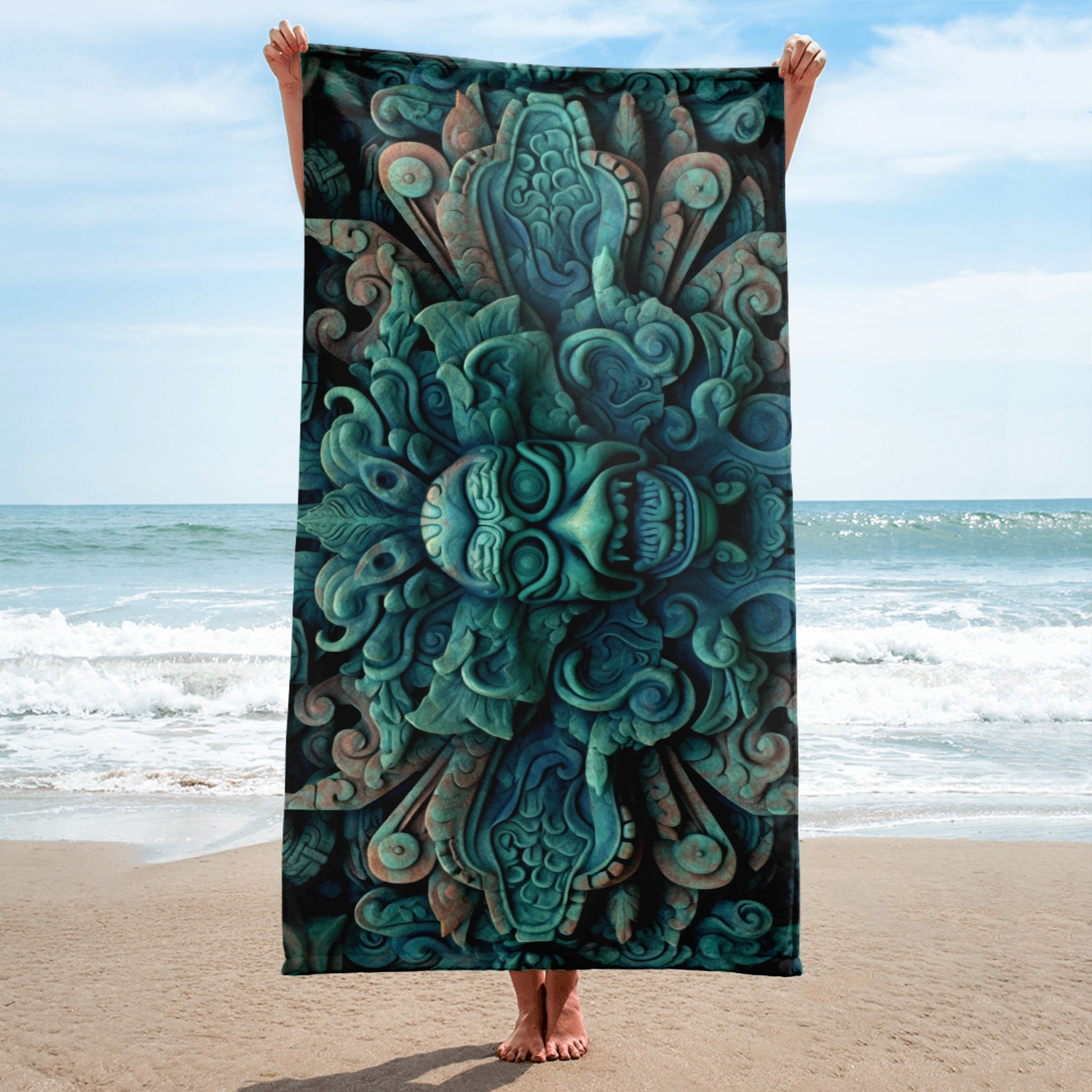 The Yucatan Peninsula Mexico Beach Towel by Visual Verse - Image 2