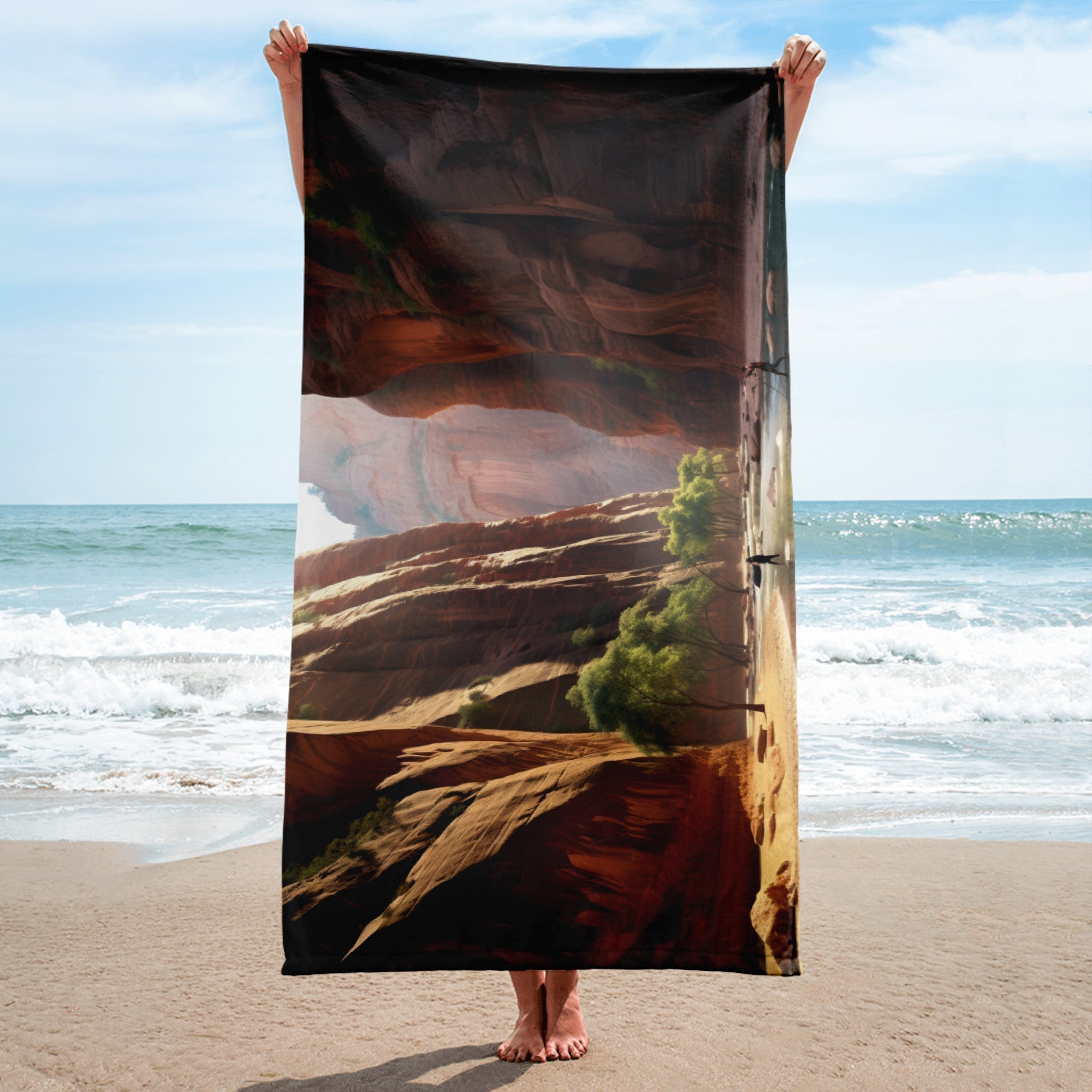 The Zion Narrows USA Beach Towel by Visual Verse - Image 2