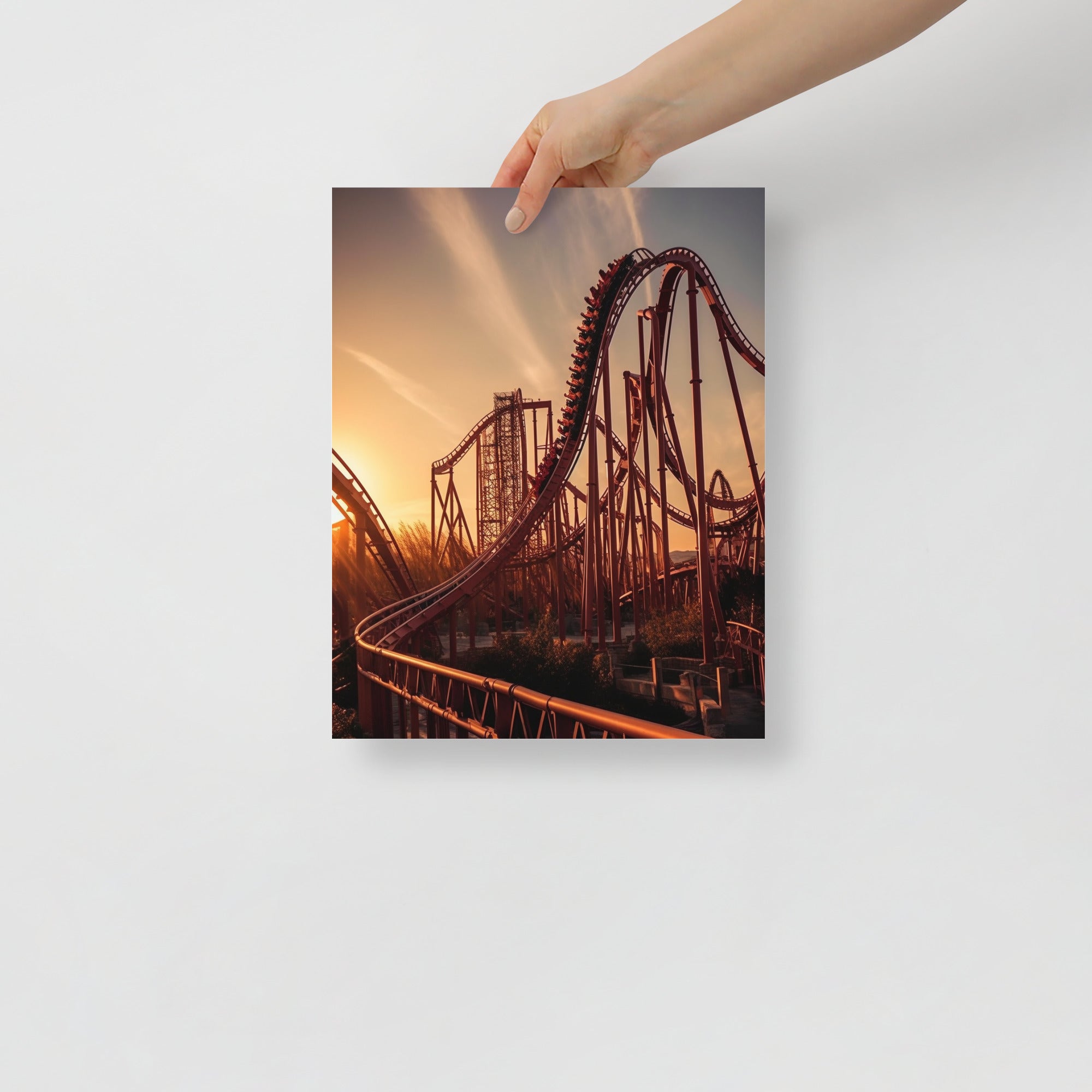 Thrilling Roller Coaster Ride Art Poster by Visual Verse - Image 2