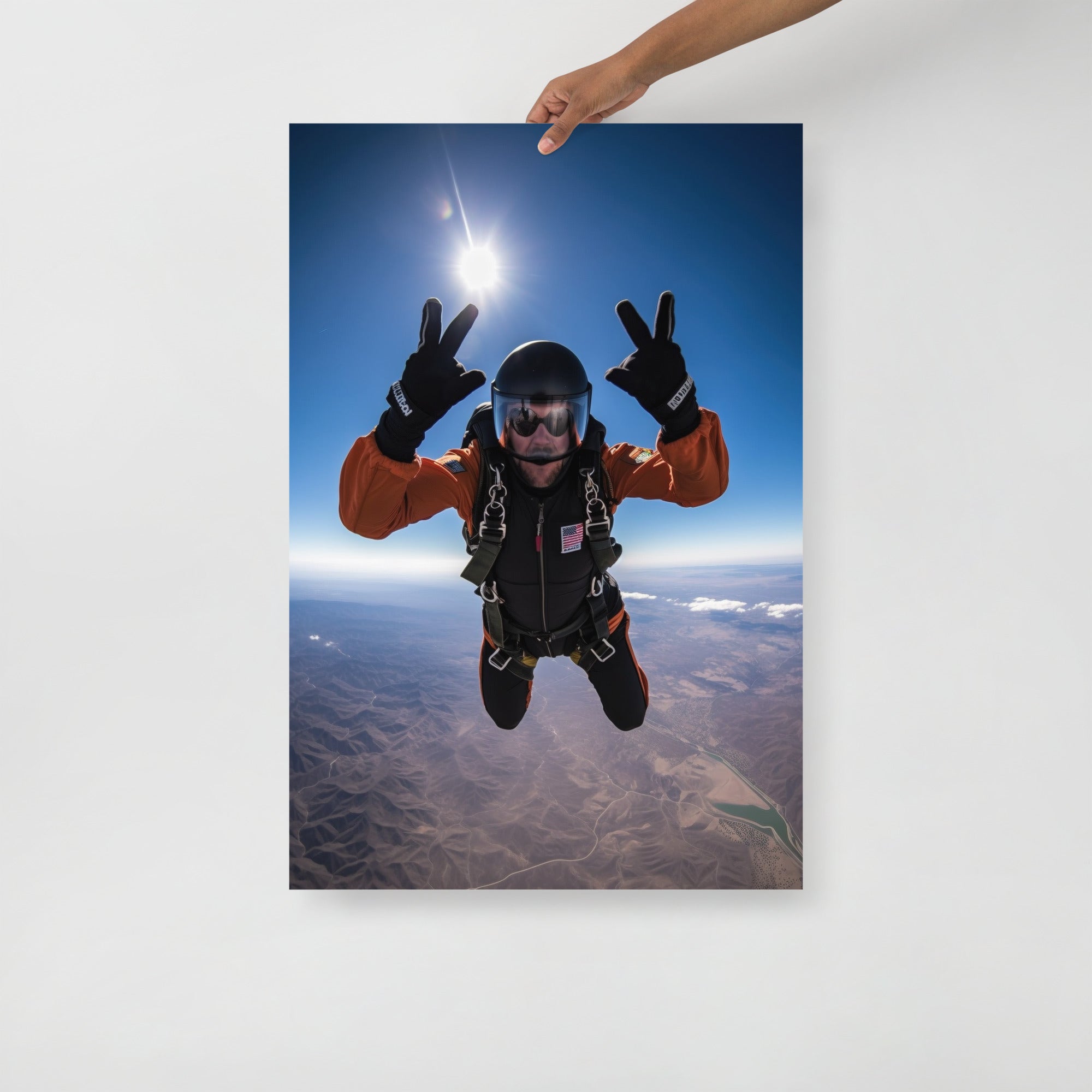 Thrilling Skydiving Adventure Art Poster by Visual Verse - Image 1