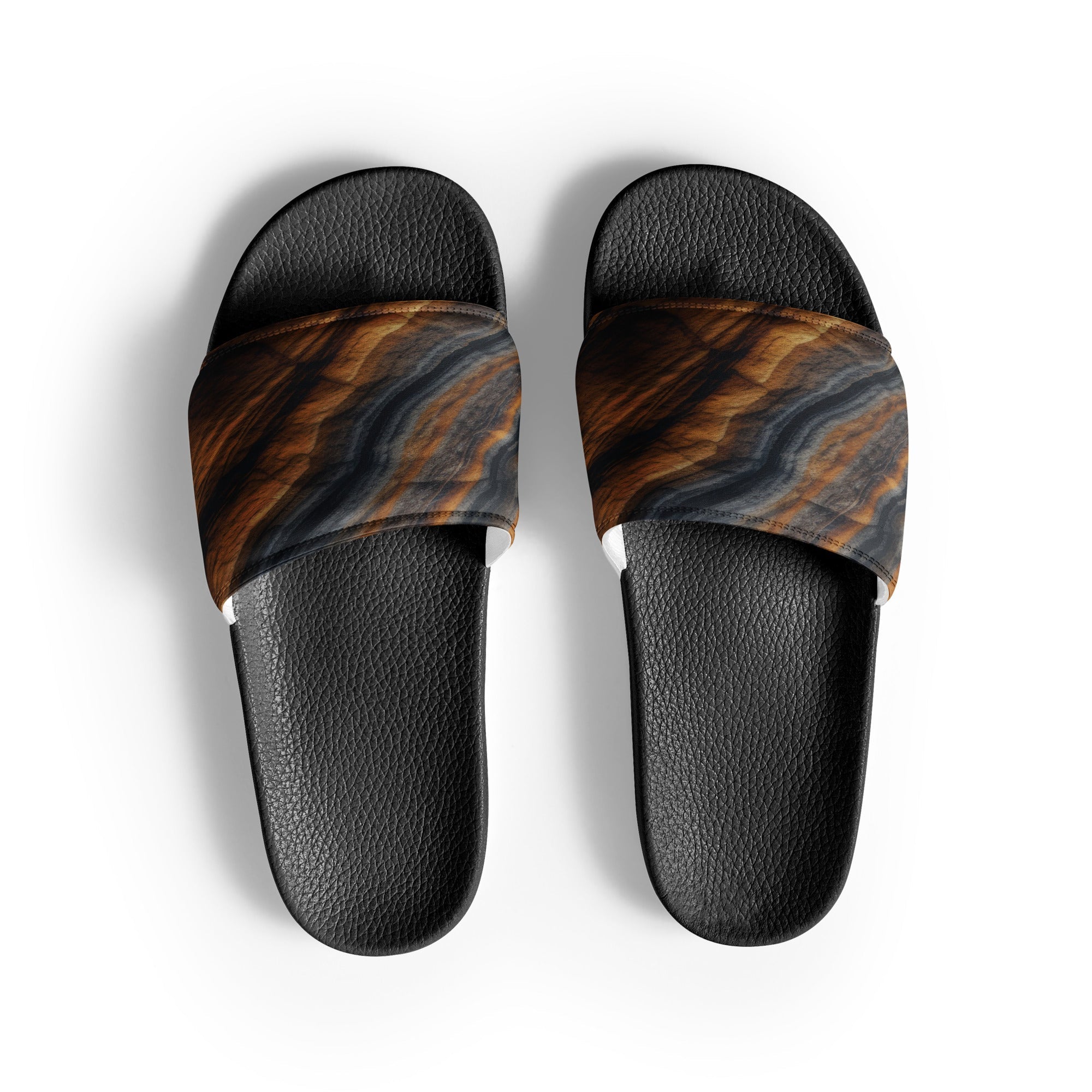 Tiger Eye Granite Men's Slides by Visual Verse - Image 1