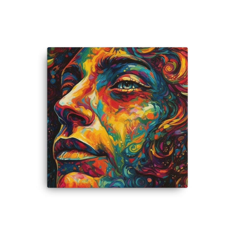 Trippy Statue Head Art Canvas by Visual Verse - Image 1