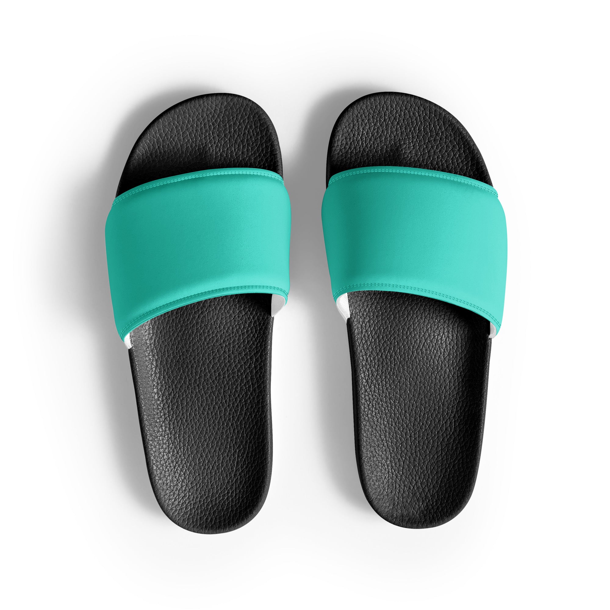 Turquoise Color Men's Slides by Visual Verse - Image 1