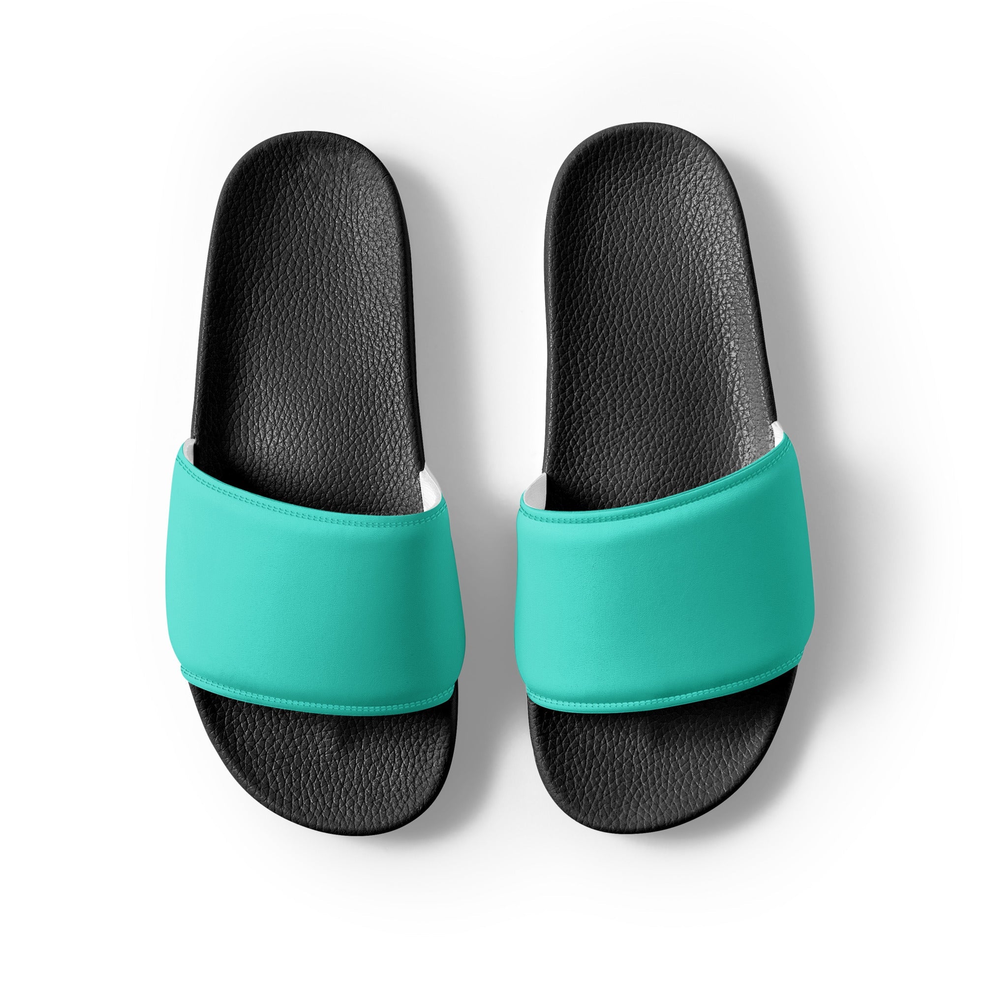 Turquoise Color Men's Slides by Visual Verse - Image 2