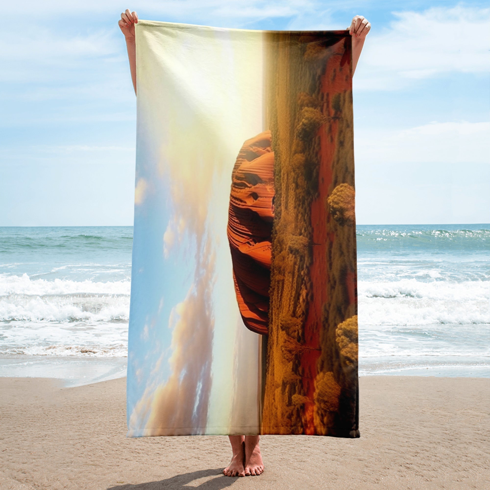 Uluru Ayers Rock Australia Beach Towel by Visual Verse - Image 2