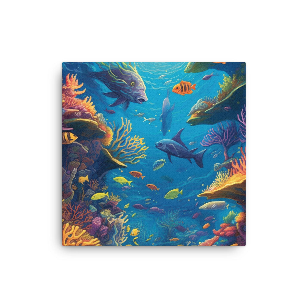 Under Water World Thin Canvas by Visual Verse - Image 1