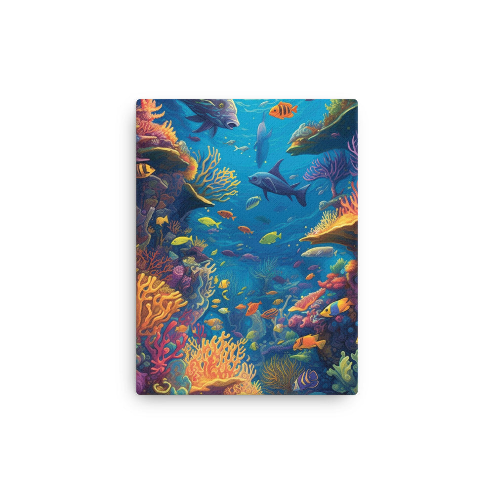 Under Water World Thin Canvas by Visual Verse - Image 2