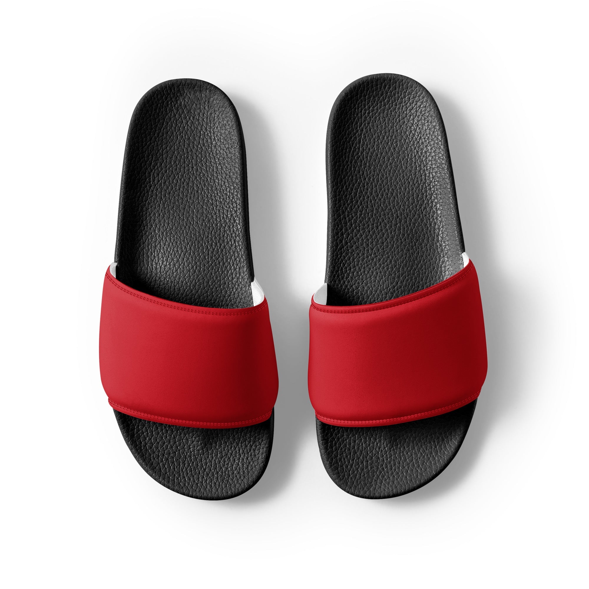 Venetian Red Color Men's Slides by Visual Verse - Image 2