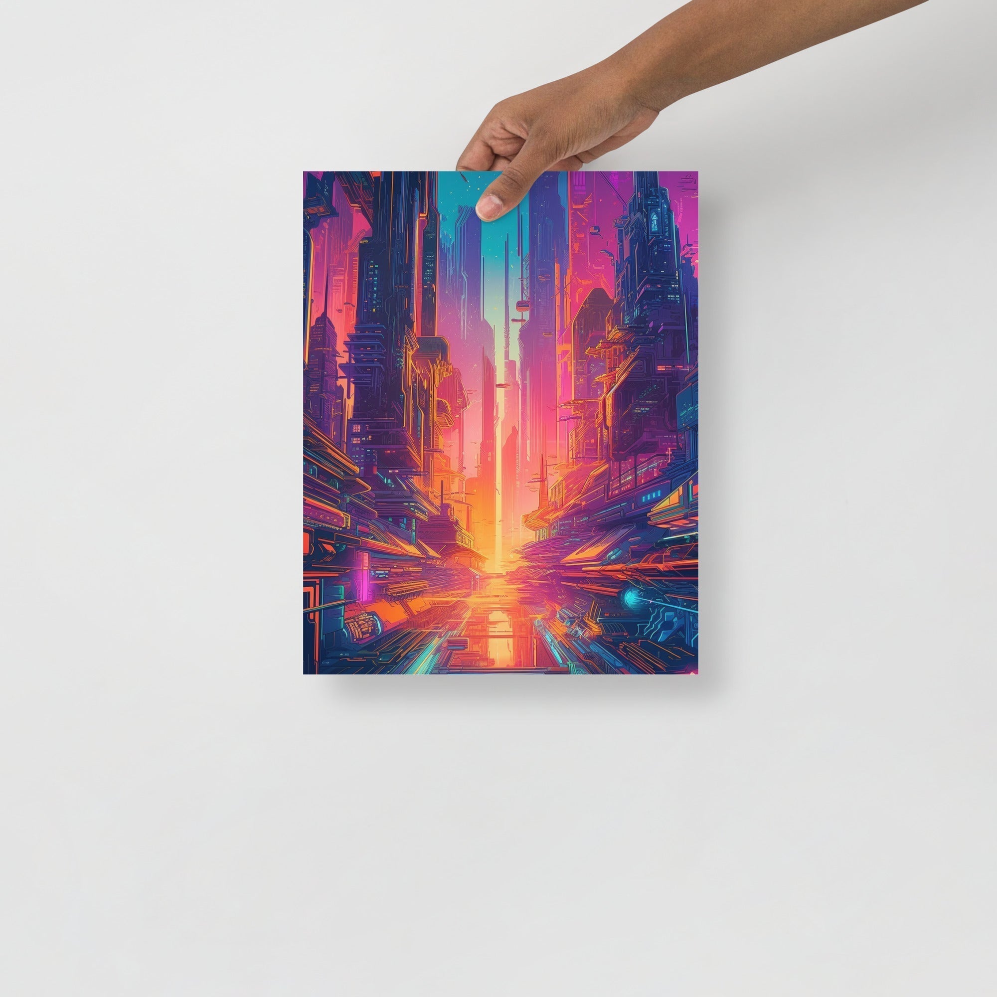 Vibrant Futuristic Psychedelic Abstract Art Poster by Visual Verse - Image 2