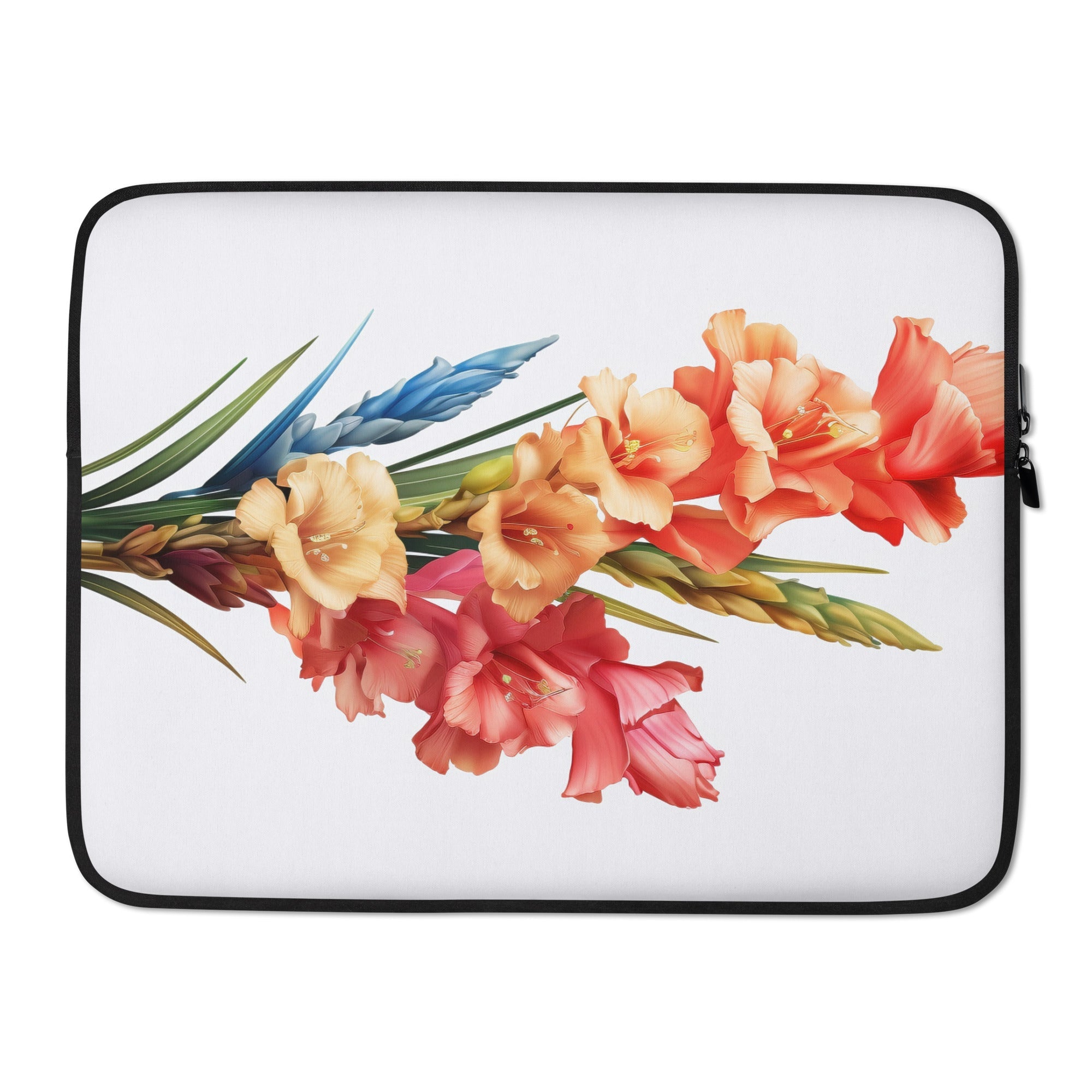 Vibrant Gladiolus Flower Laptop Sleeve by Visual Verse - Image 1