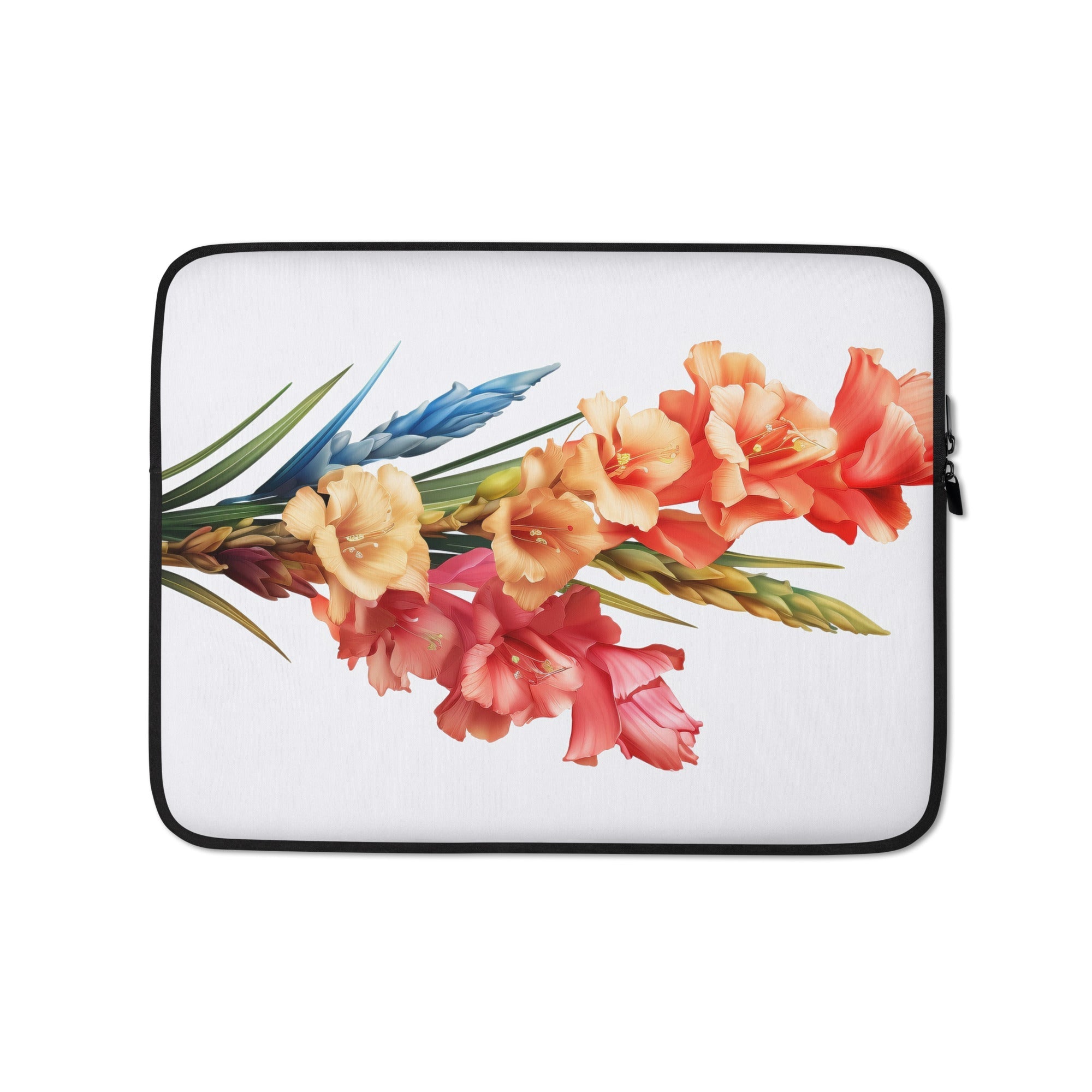 Vibrant Gladiolus Flower Laptop Sleeve by Visual Verse - Image 2