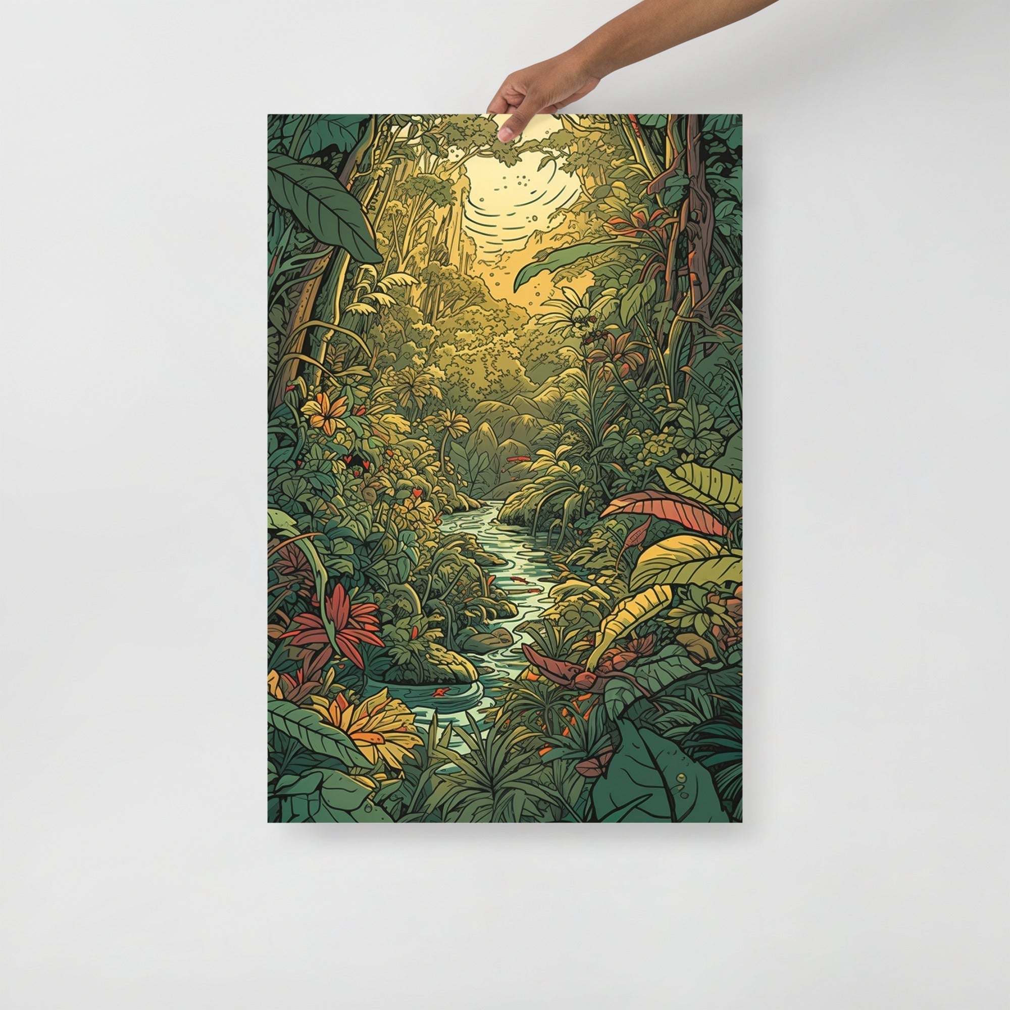 Vibrant Jungle Adventure Art Poster by Visual Verse - Image 1