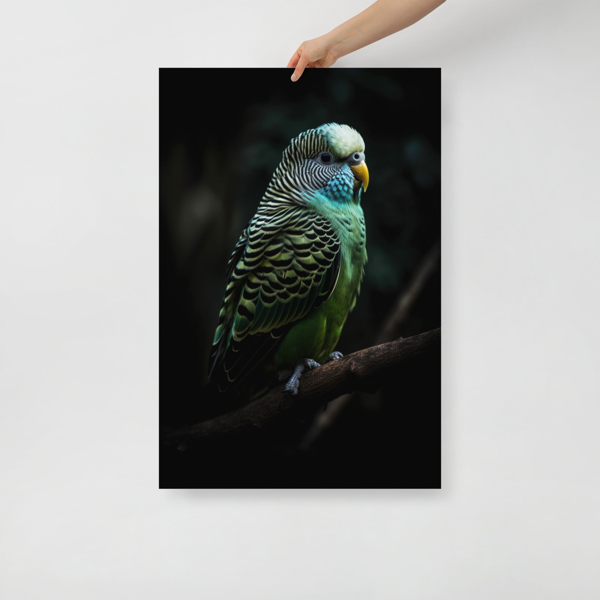 Vibrant Parakeet Paradise Art Poster by Visual Verse - Image 1