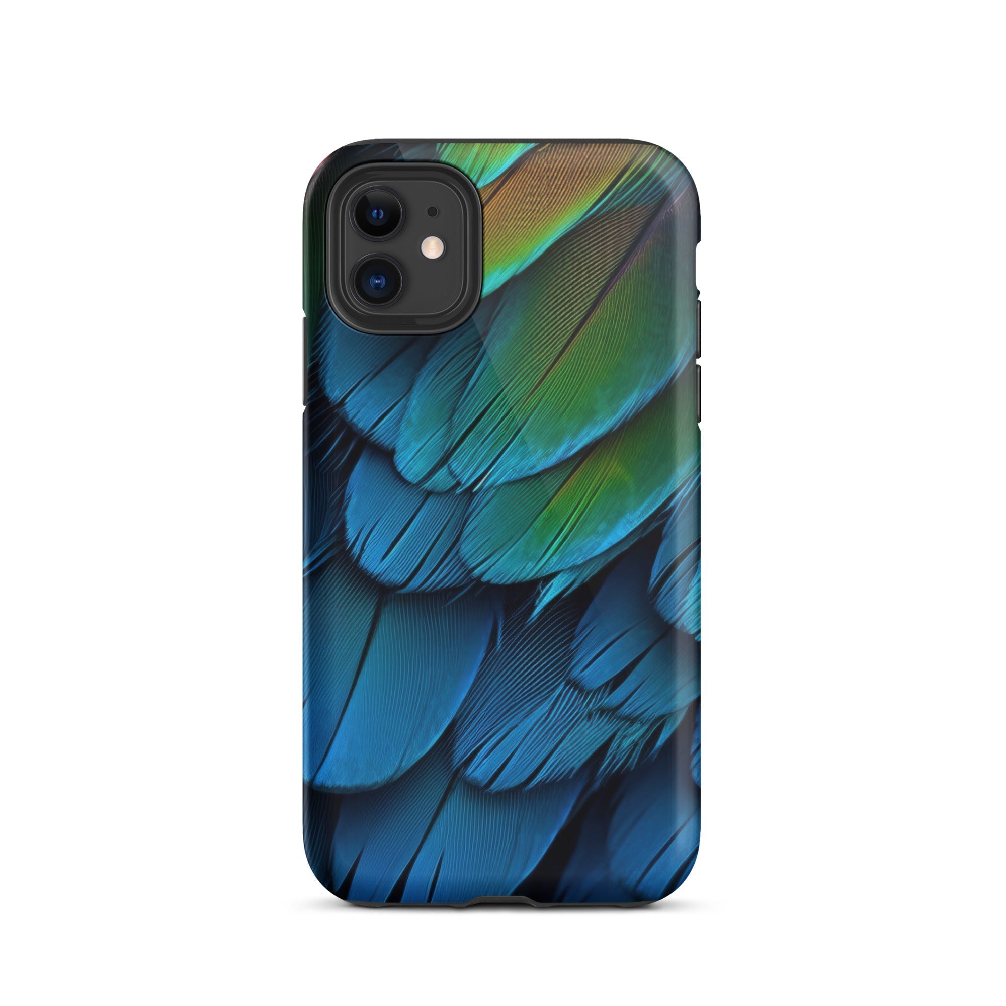 Vibrant Parrot Feather iPhone Case by Visual Verse - Image 1