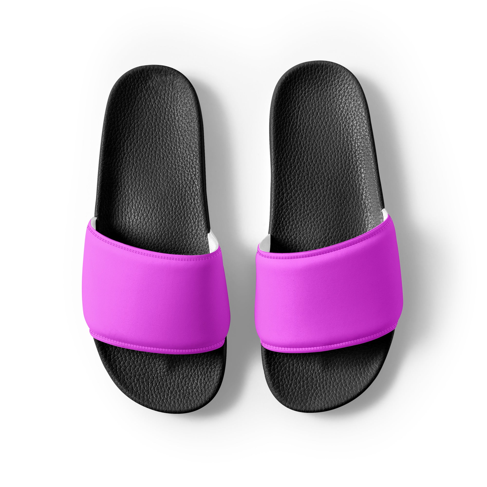 Violet Pink Color Men's Slides by Visual Verse - Image 2