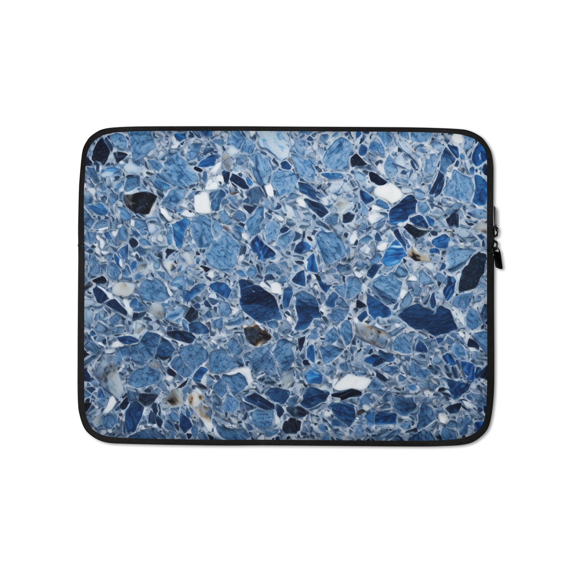 White & Blue Granite Laptop Sleeve by Visual Verse - Image 2